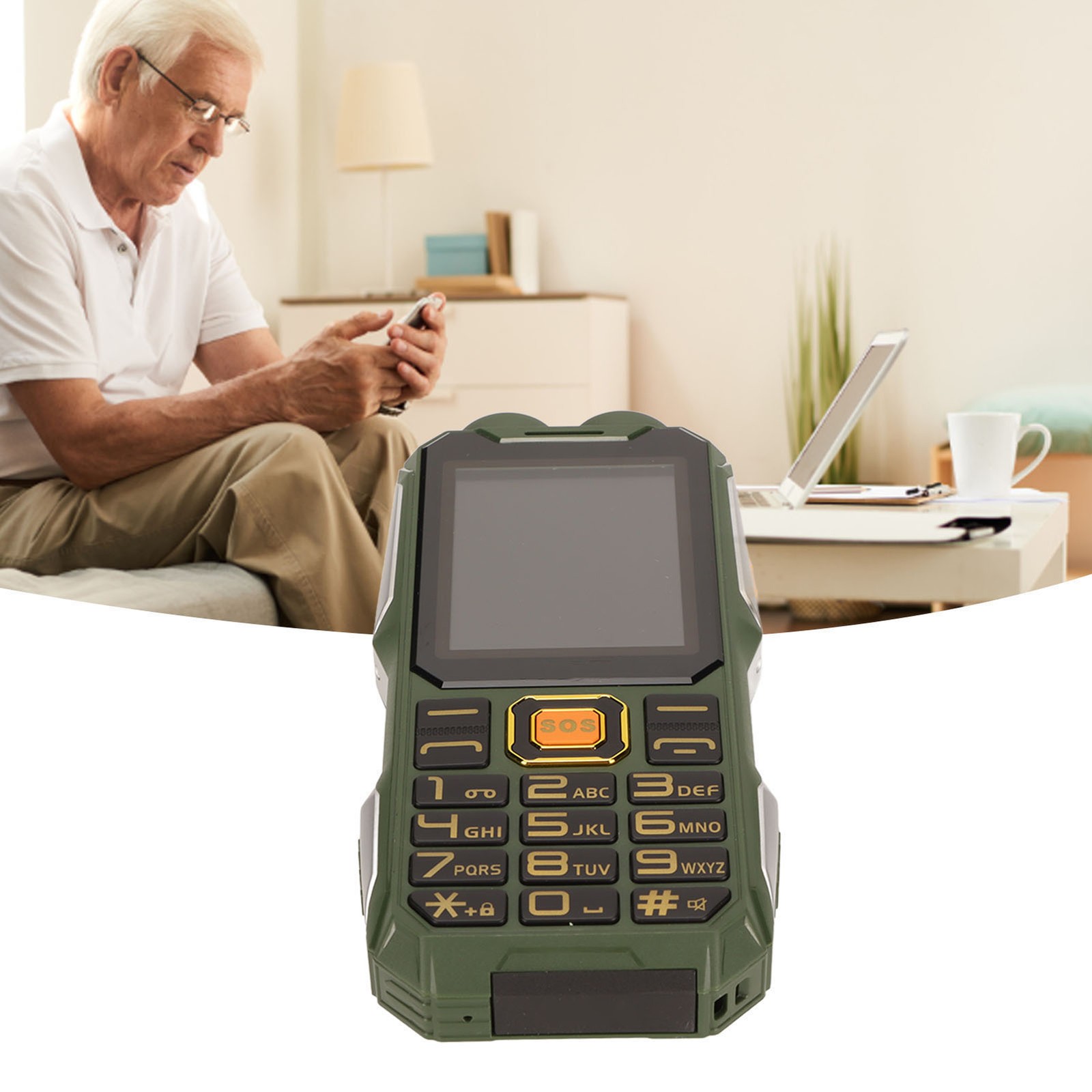 Senior Cellphone 2G 2.6in Ultrathin 16800mAh High Volume Elderly Mobile Phone