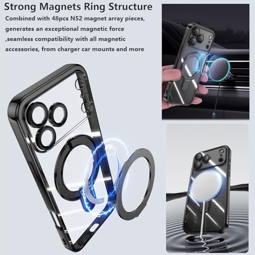Magnetic Kickstand Case for iPhone 17 Pro Max, Shockproof with Lens Protector –