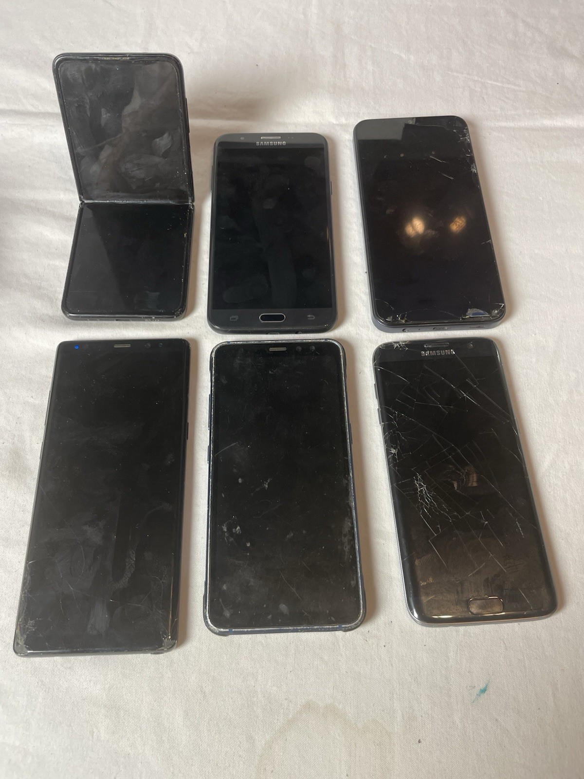 Lot of 6 Samsung Smartphones Mixed Condition Parts/Repair