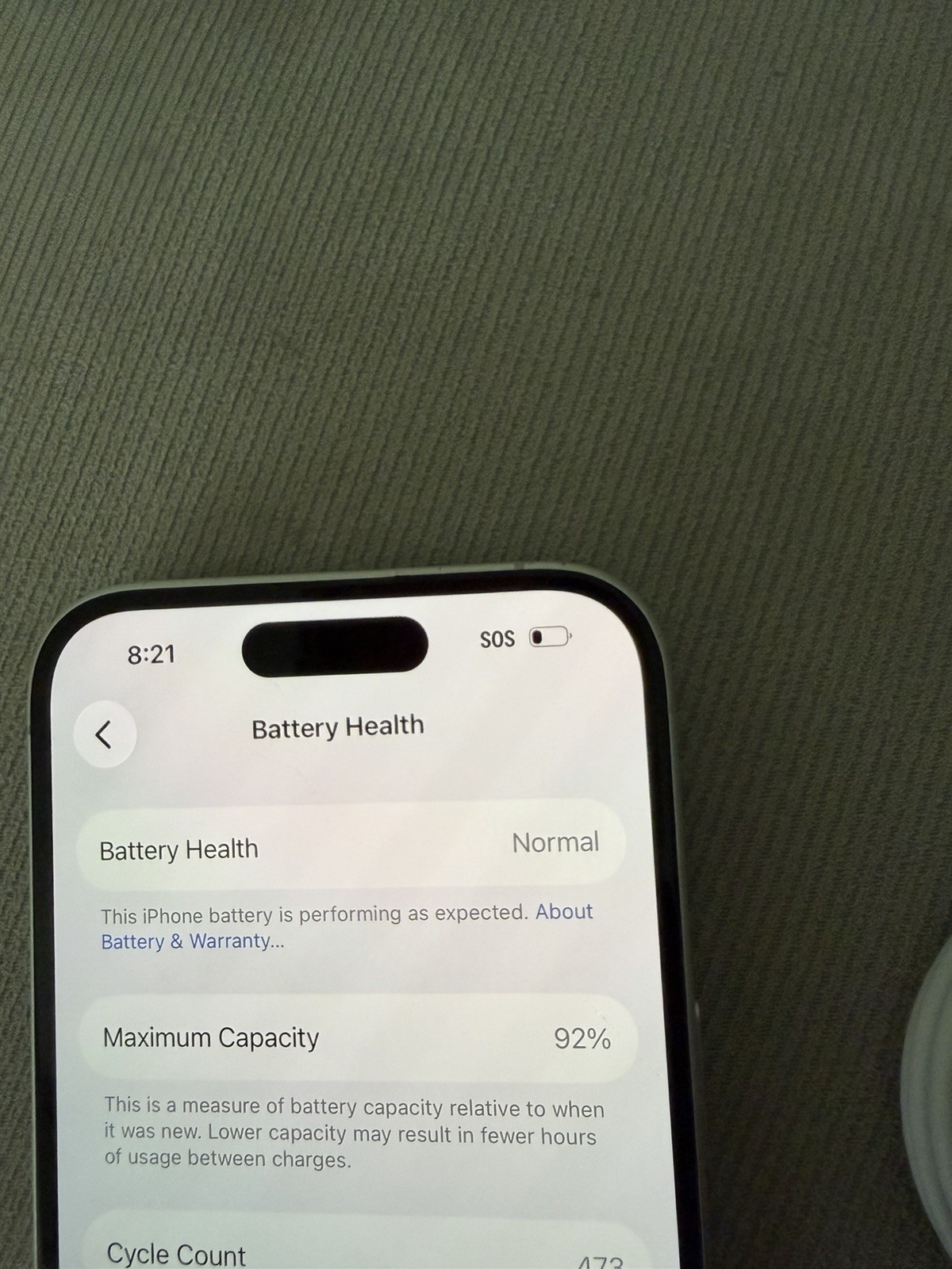 APPLE IPHONE 16 UNLOCKED 128GB WHITE 92% BATTERY