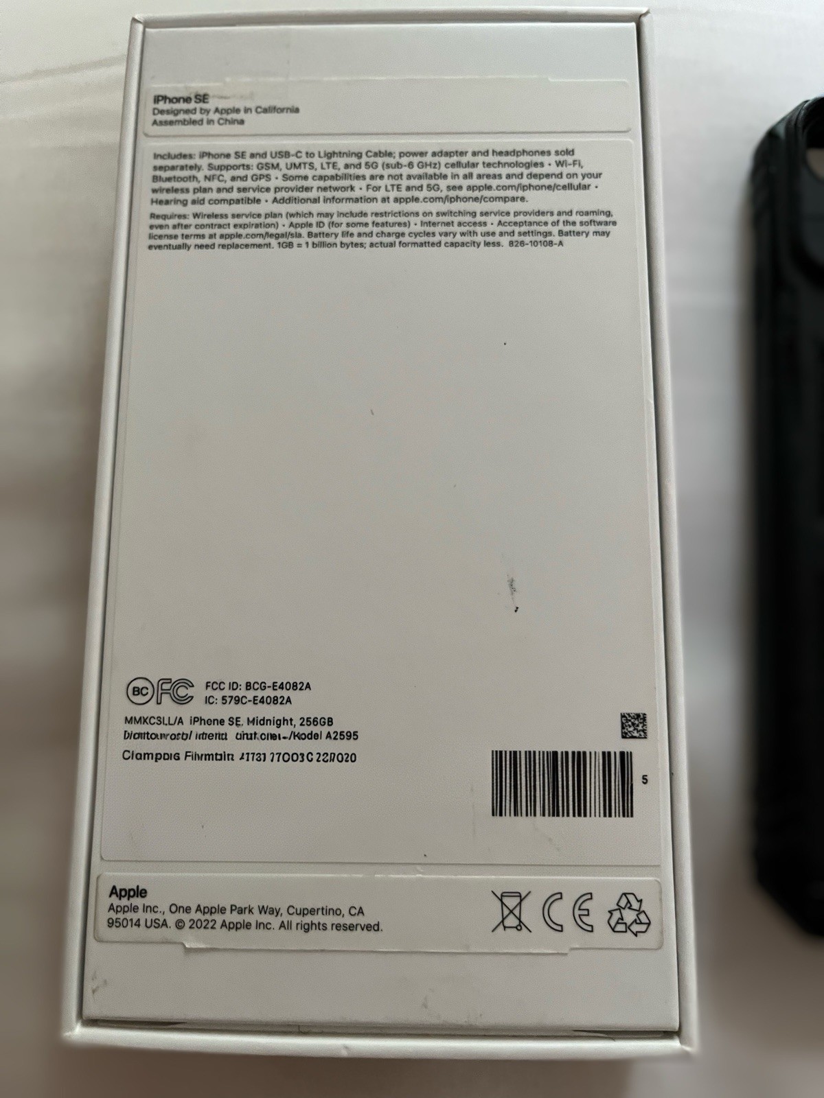 Apple iPhone SE 3 3rd Generation 2022 256GB Midnight Unlocked A2595 Clean