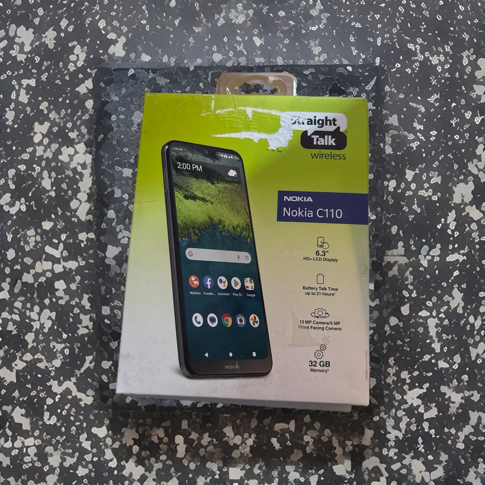 New & Sealed – Straight Talk Nokia C110, 32GB, Grey Prepaid Smartphone FreeShip