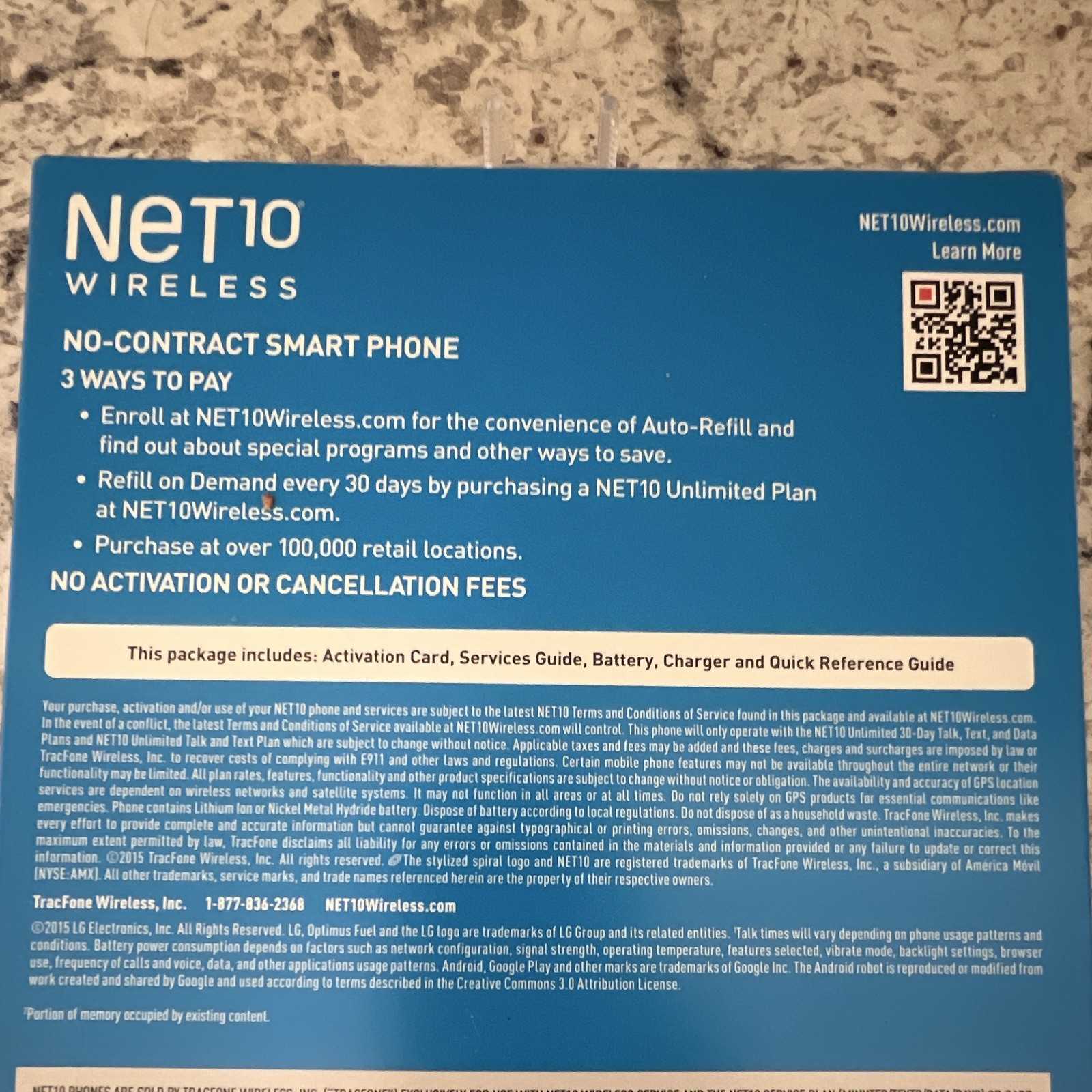 LG Optimus Fuel NET10 No Contract Android 4.4 3.5in 4GB 3MP Black