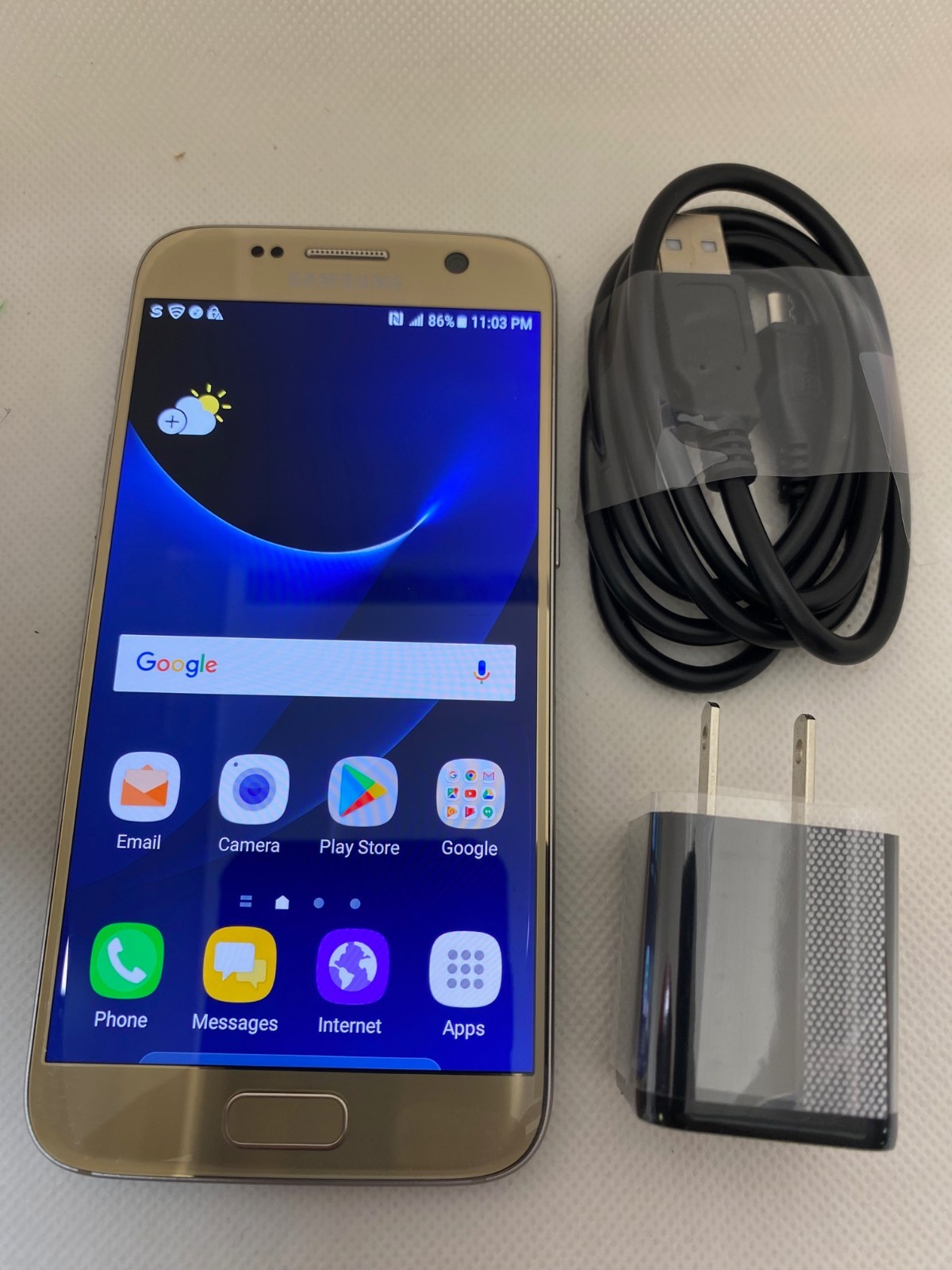 Samsung Galaxy S7 (G930T) – T-Mobile GSM Unlocked – 32GB – Gold – USED