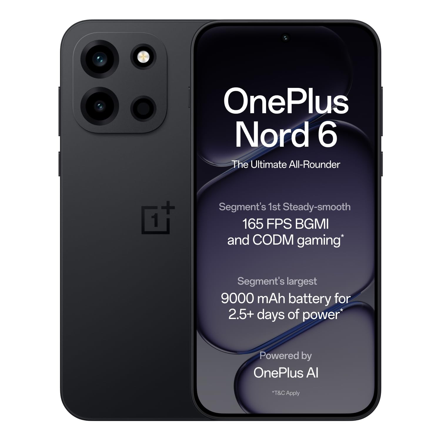 OnePlus Nord 6 8GB+256GB Pitch Black Snapdragon 8s Gen 4 Global Version Unlocked
