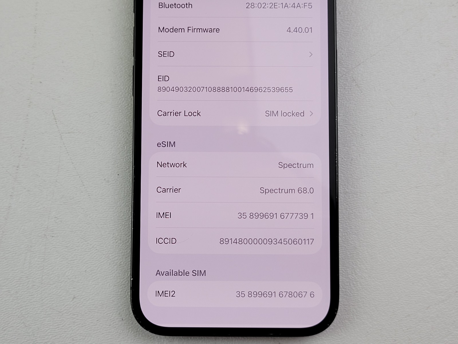 Apple iPhone 14 Pro (A2650) 128GB (Spectrum) – BLEMISHED – Clean IMEI – H6154