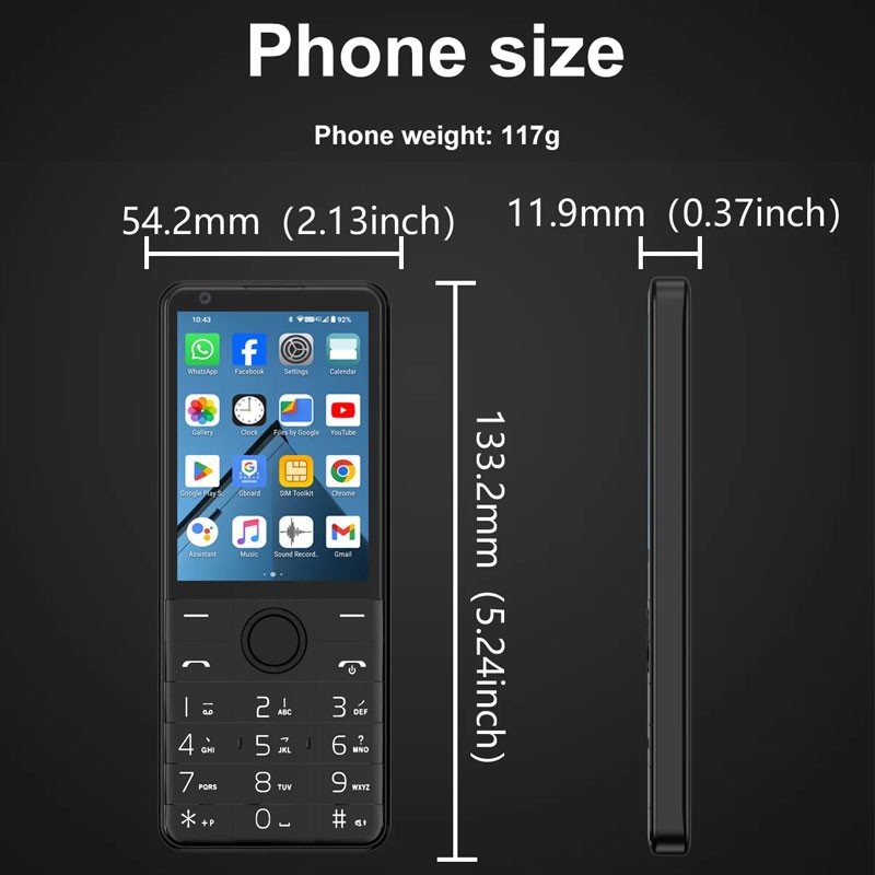 Unlocked DOOV R77 PRO Thin Android 14 Smartphone Dual SIM Phone Keyboard Mobile