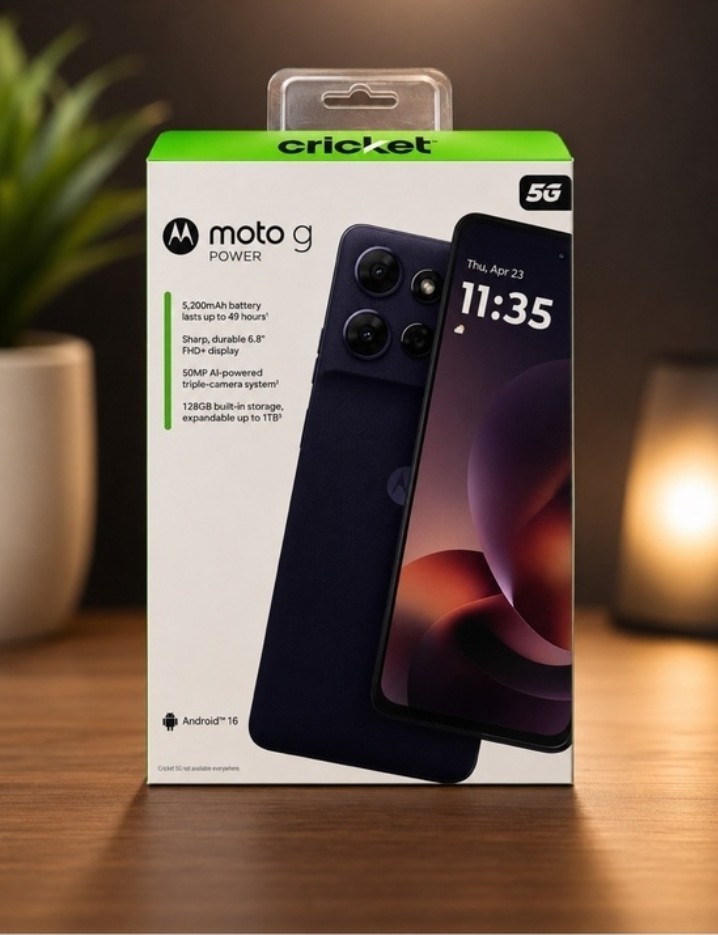 Motorola Moto G Power (2026) 128GB, 8GB RAM (Cricket Prepaid) Blue – Brand New