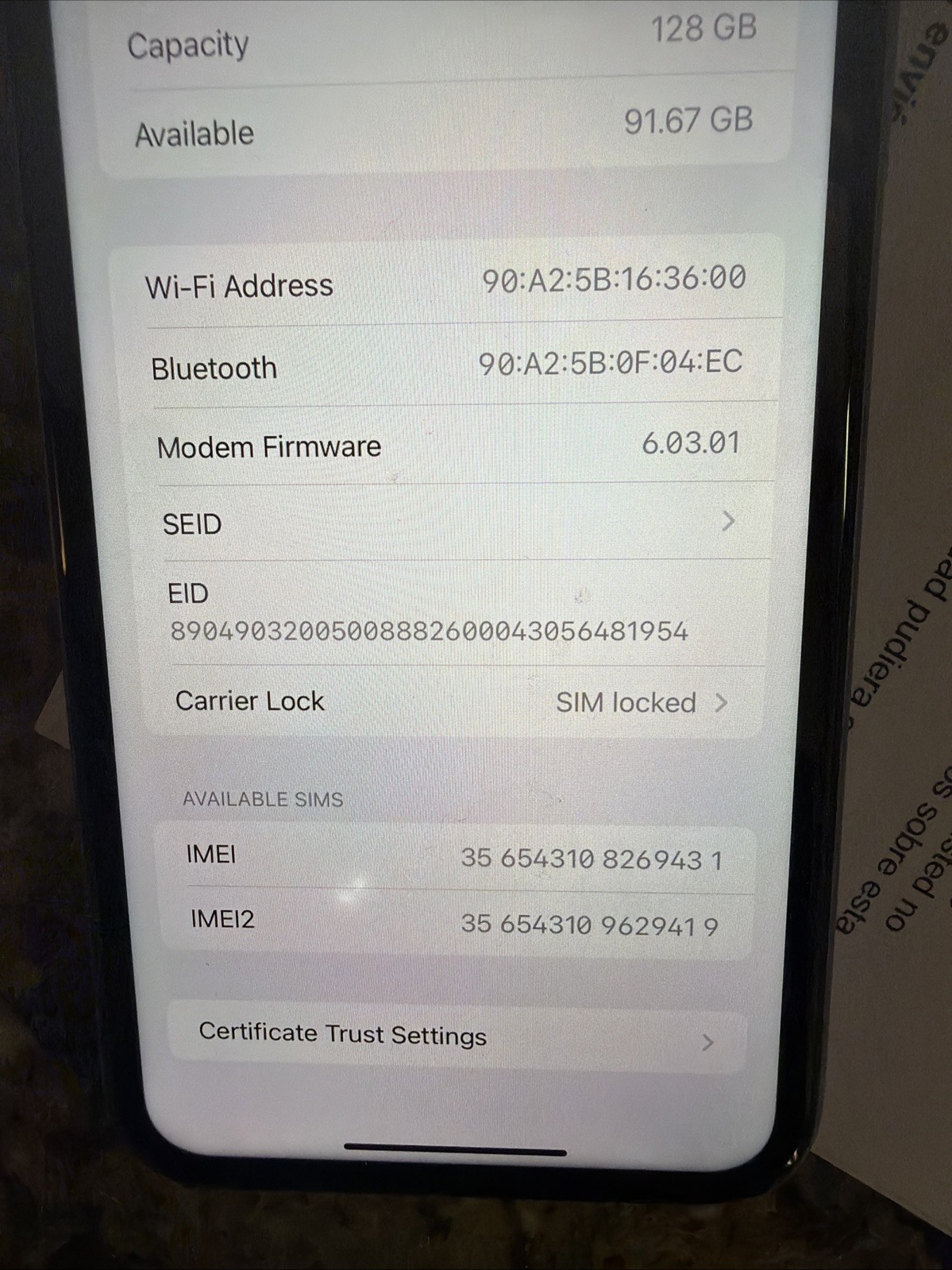 Apple iPhone 11 A2111 128 Purple Used Wifi. Verizon T Mobile