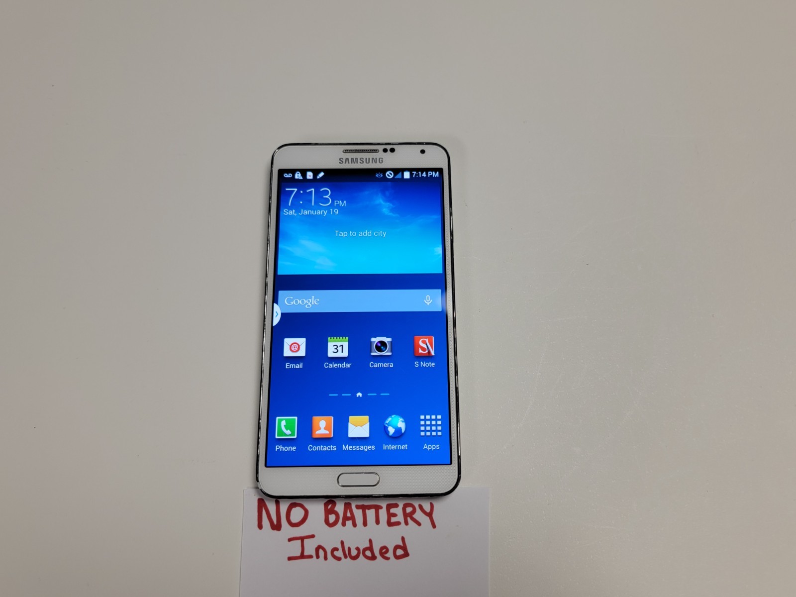 Samsung Galaxy Note 3 (SM-N900V) 32GB – White (GSM Unlocked) Smartphone – N636