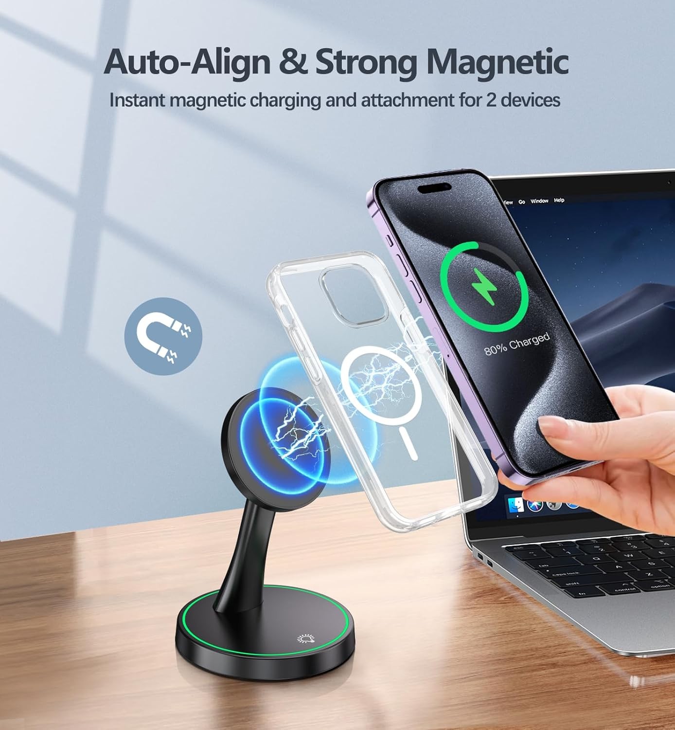 15W Wireless Fast Charger Pad for iPhone 17/16/15/14/13/12 Series