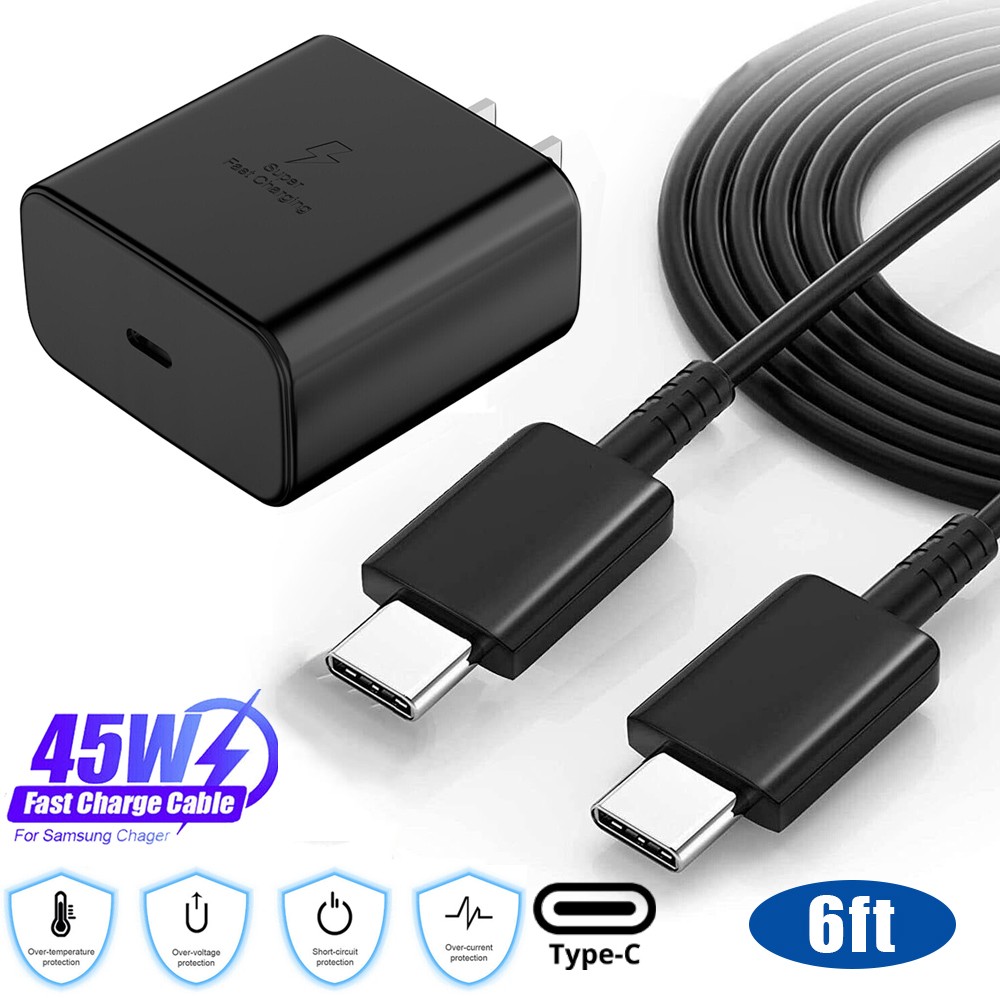 45W Super Fast Charging Type C Wall Charger+Cable For Samsung Galaxy S24 S23 S22