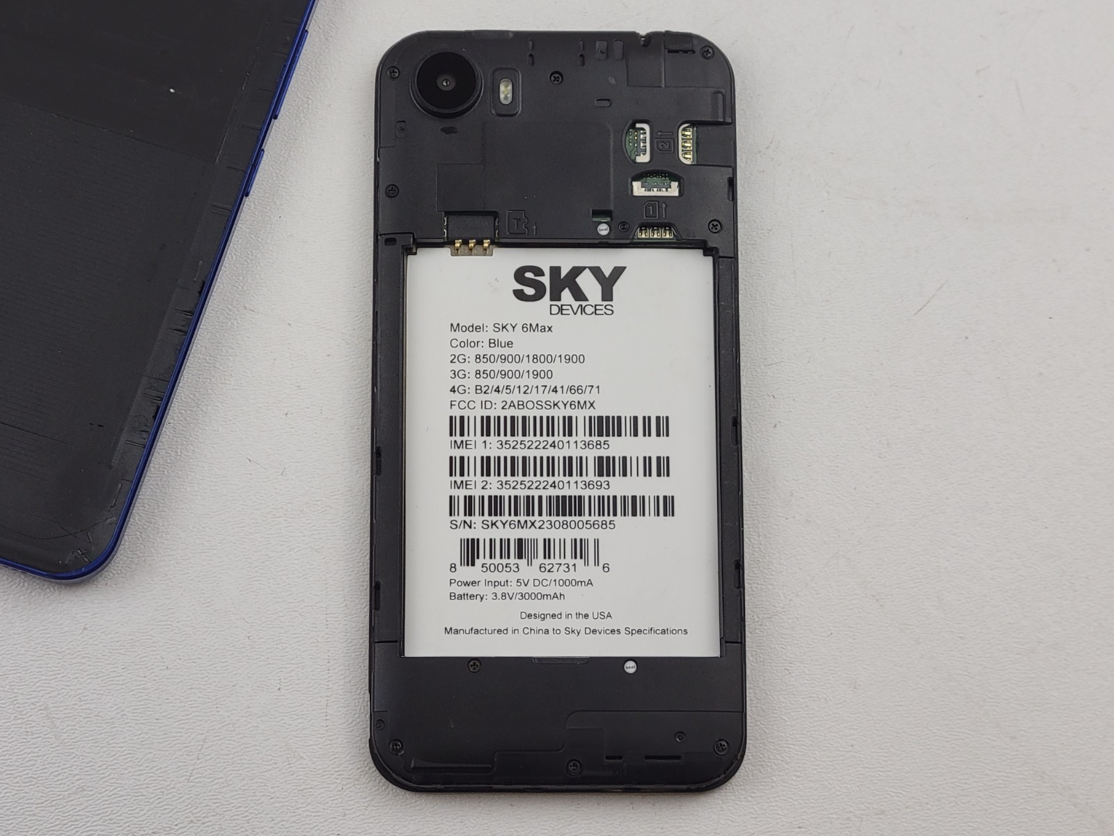 SKY Devices Elite 6Max – 32GB – Blue (GSM Unlocked) Dual SIM Smartphone – H6807