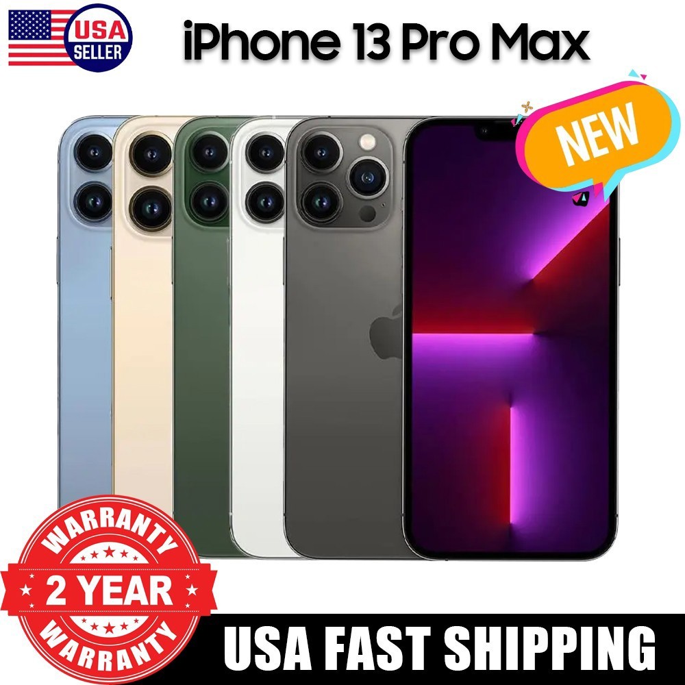 NEW SEALED APPLE IPHONE 13 PRO MAX A2484 512GB/256/128GB 6.7″ UNLOCKED