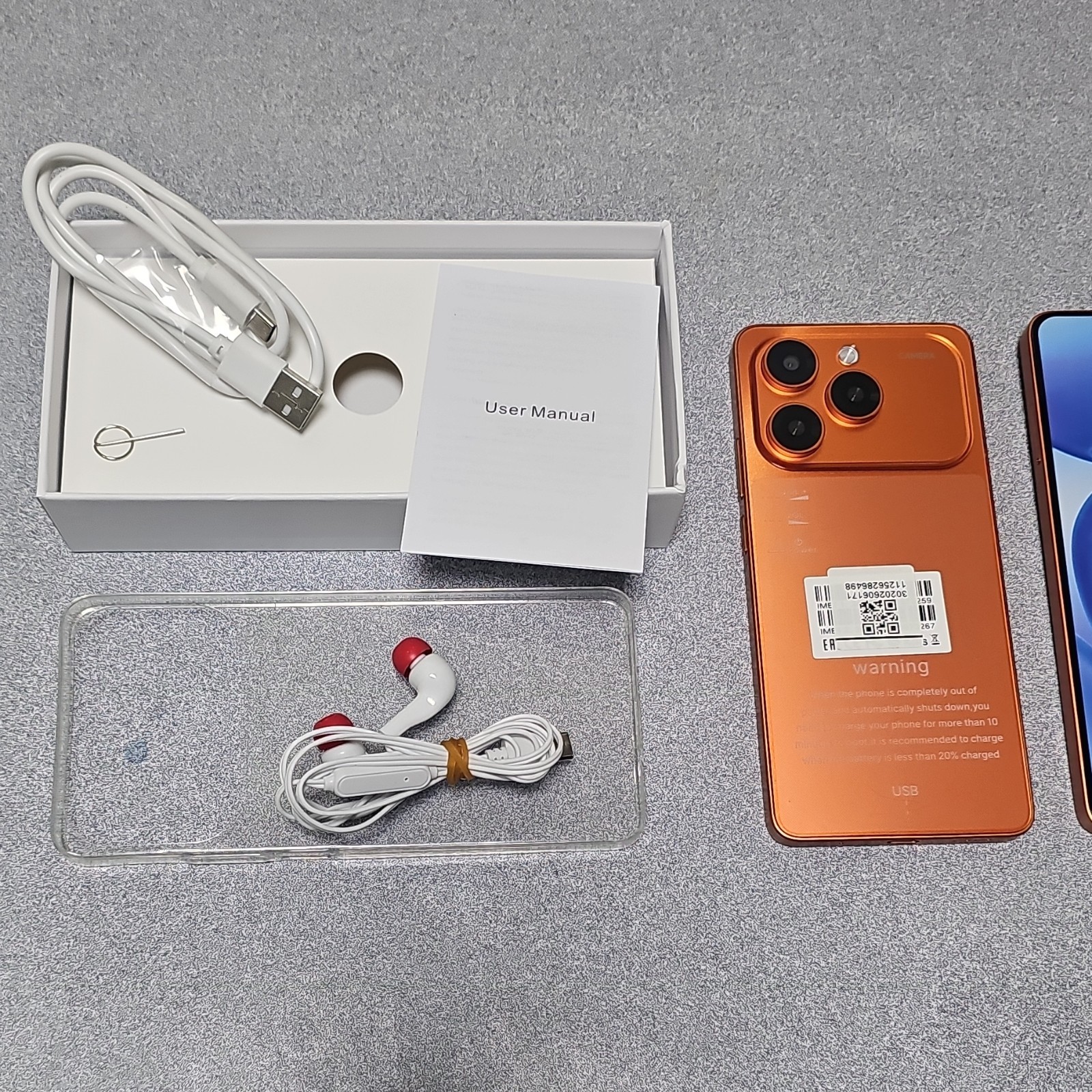 Motorola A17 Unlocked Android 128GB Orange Slate Dual Rear Cameras Bundle