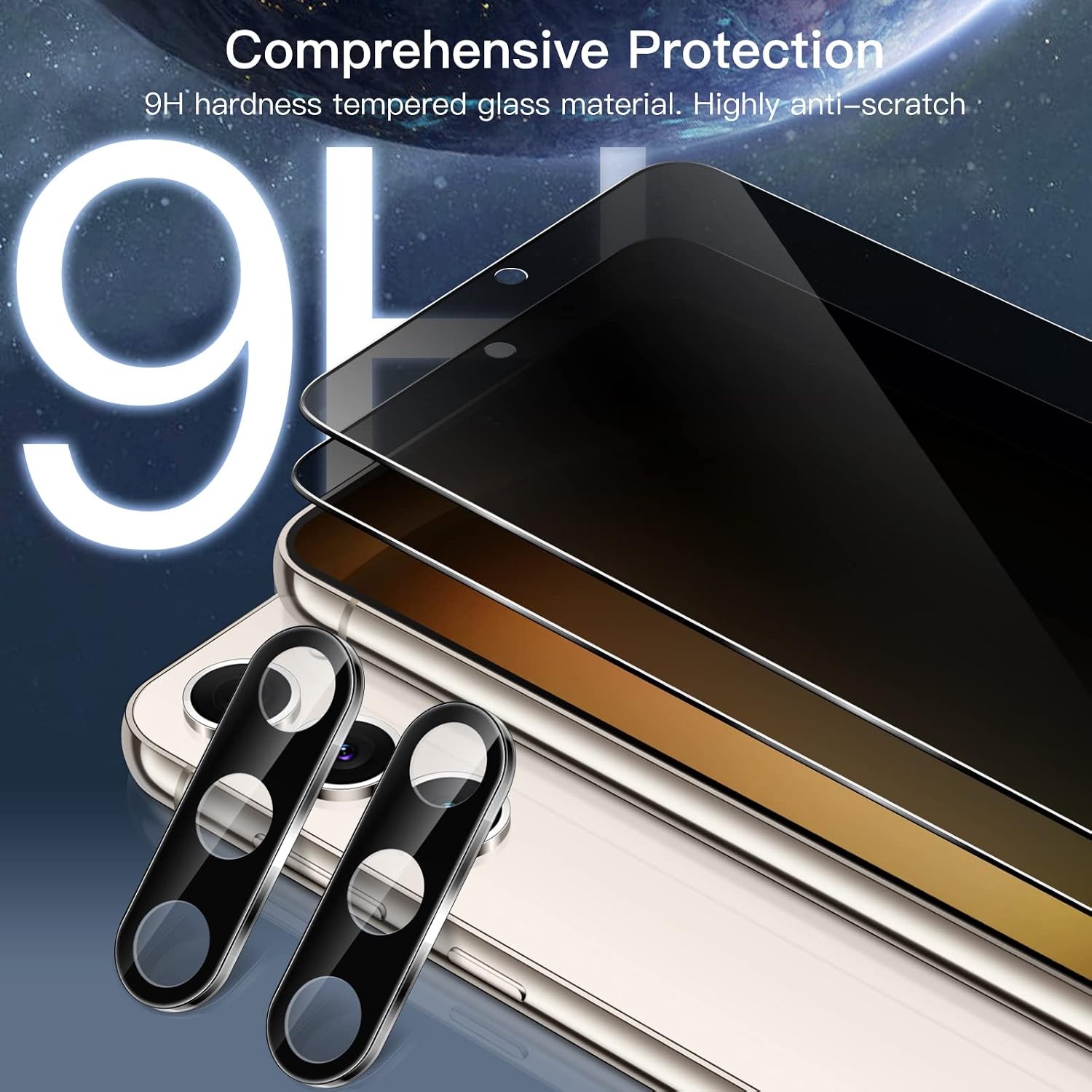2-Pack Privacy Screen Protector with Camera Lens Guard for Samsung Galaxy S23 5G