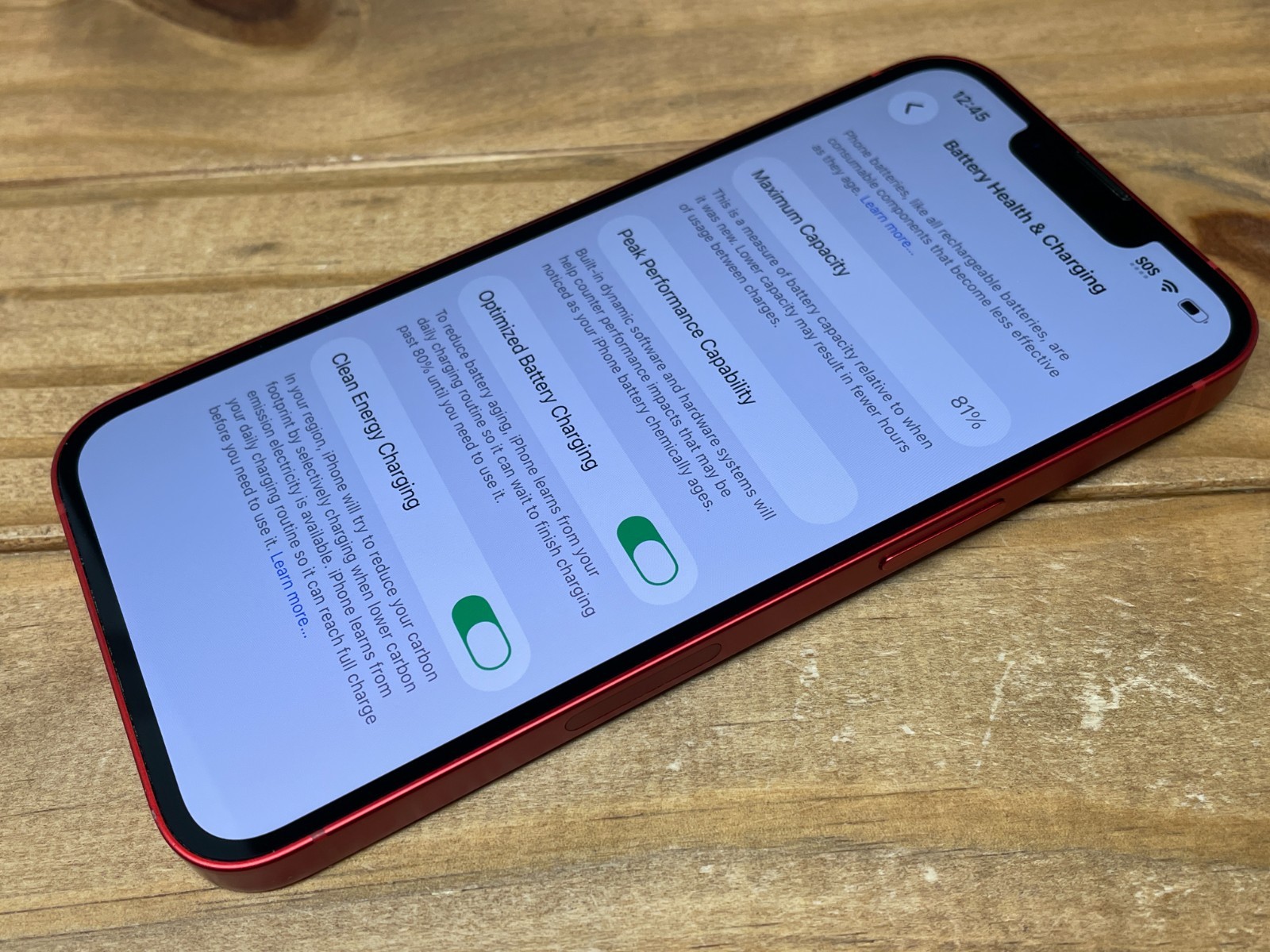 Apple iPhone 13 – 128 GB – RED (Factory Unlocked) A2482 – Great Cond – 81% Bat