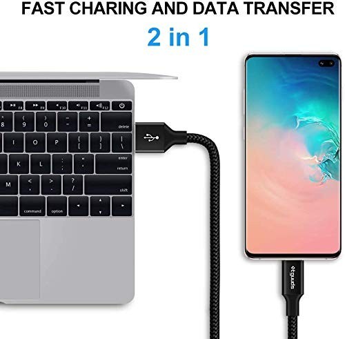 USB A to USB C Cable 5-Pack (3/3/6/6/10 ft) Fast Charging Type C Charger Cord