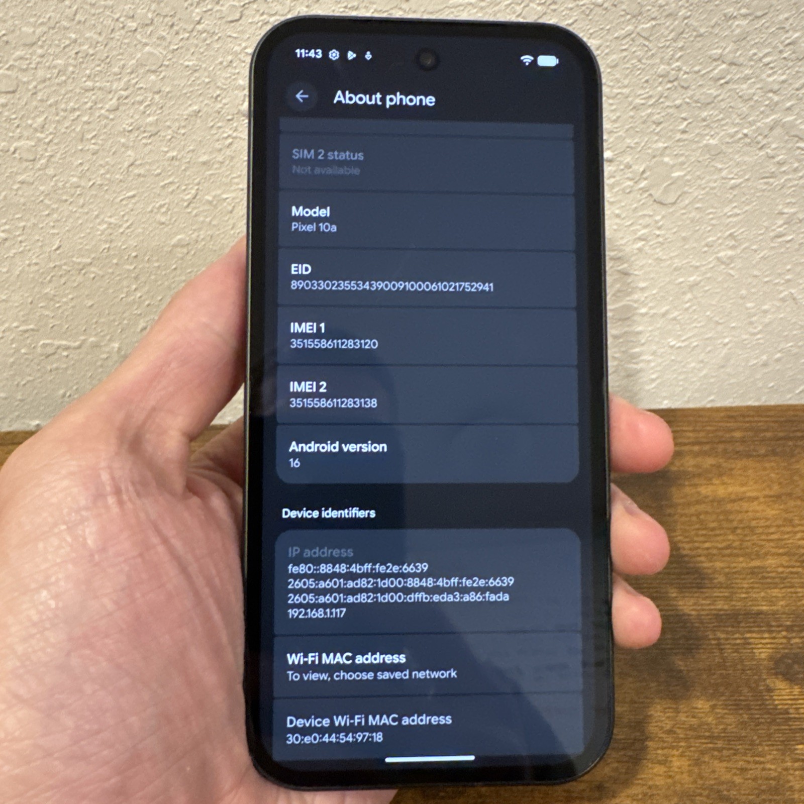 Google Pixel 10a – 128 GB – Obsidian (Unlocked) Check ESN As Is D21