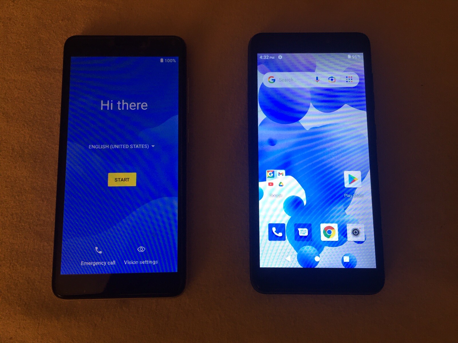 2 Working Maxwest Astro 55R Smartphones (Blue,Silver) Dual SIM, for Parts/Repair