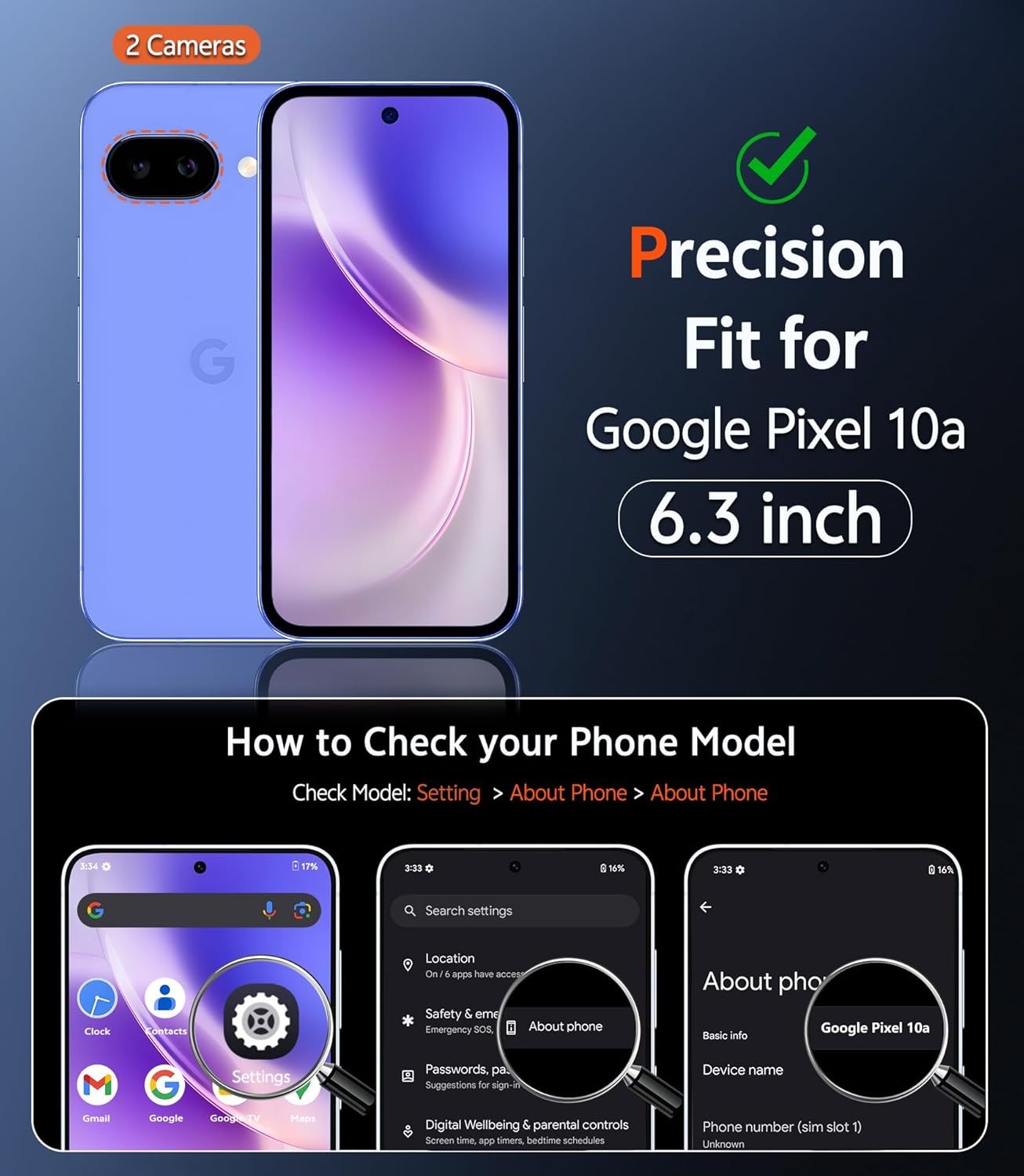 for Google Pixel 10a Case: Magnetic Military Grade Drop Protection with Screen P