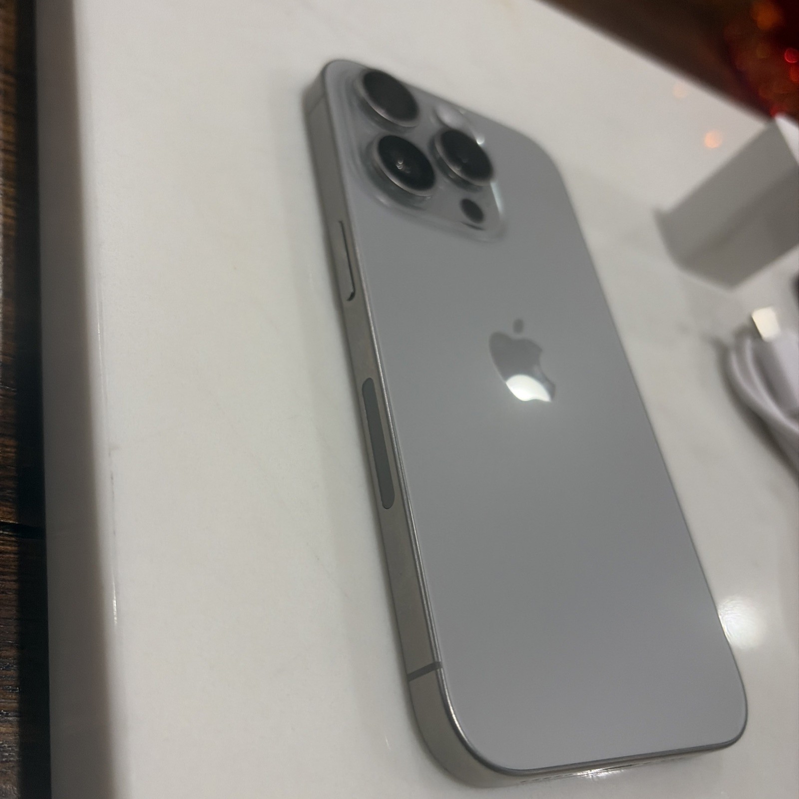 Apple iPhone 15 Pro – 512 GB -Natural Titanium Silver (Unlocked) EUC 90% Health