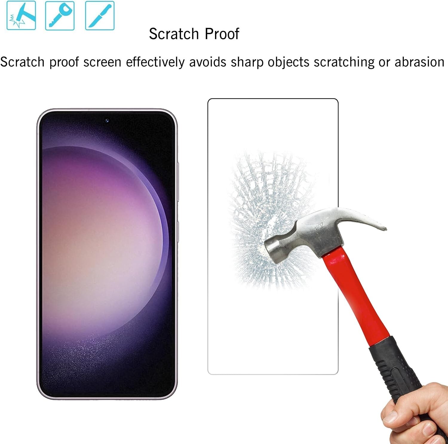 4in1 For Samsung Galaxy S23 5G Screen Protector,Tempered Glass,Side-Back Film
