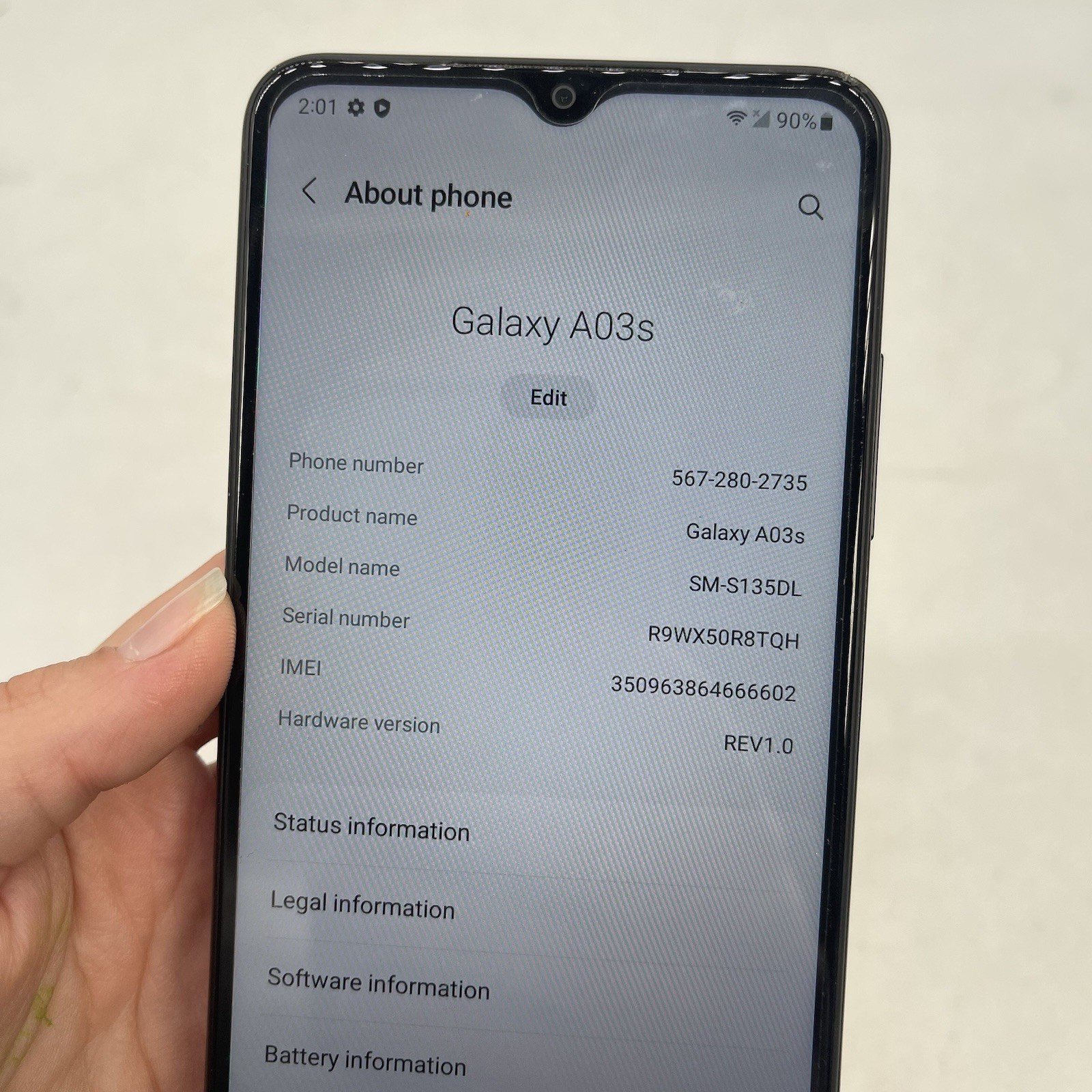Samsung Galaxy A03s SM-S134DL 32GB Black (Straight Talk) Tested and Working