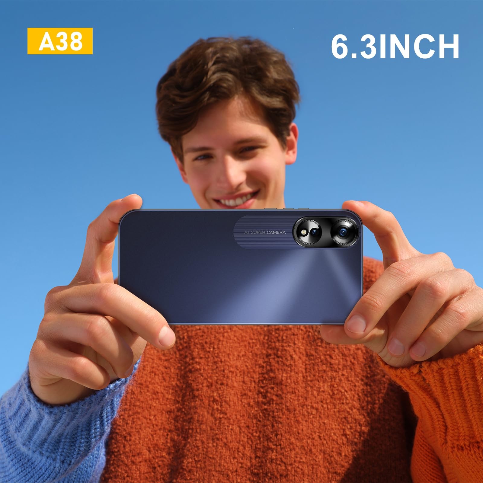 A38 4G Mobile Phones, 6.3 inch HD Screen, 32GB ROM Extension 256GB, Android 1…