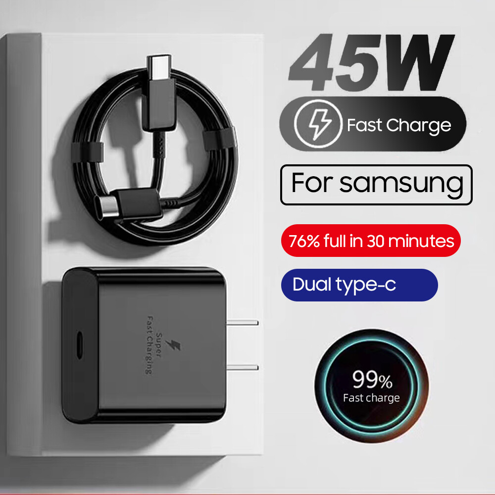 45W USB C Super Fast Wall Charger +6FT Cable For Samsung Galaxy S23 S22 S21 S20
