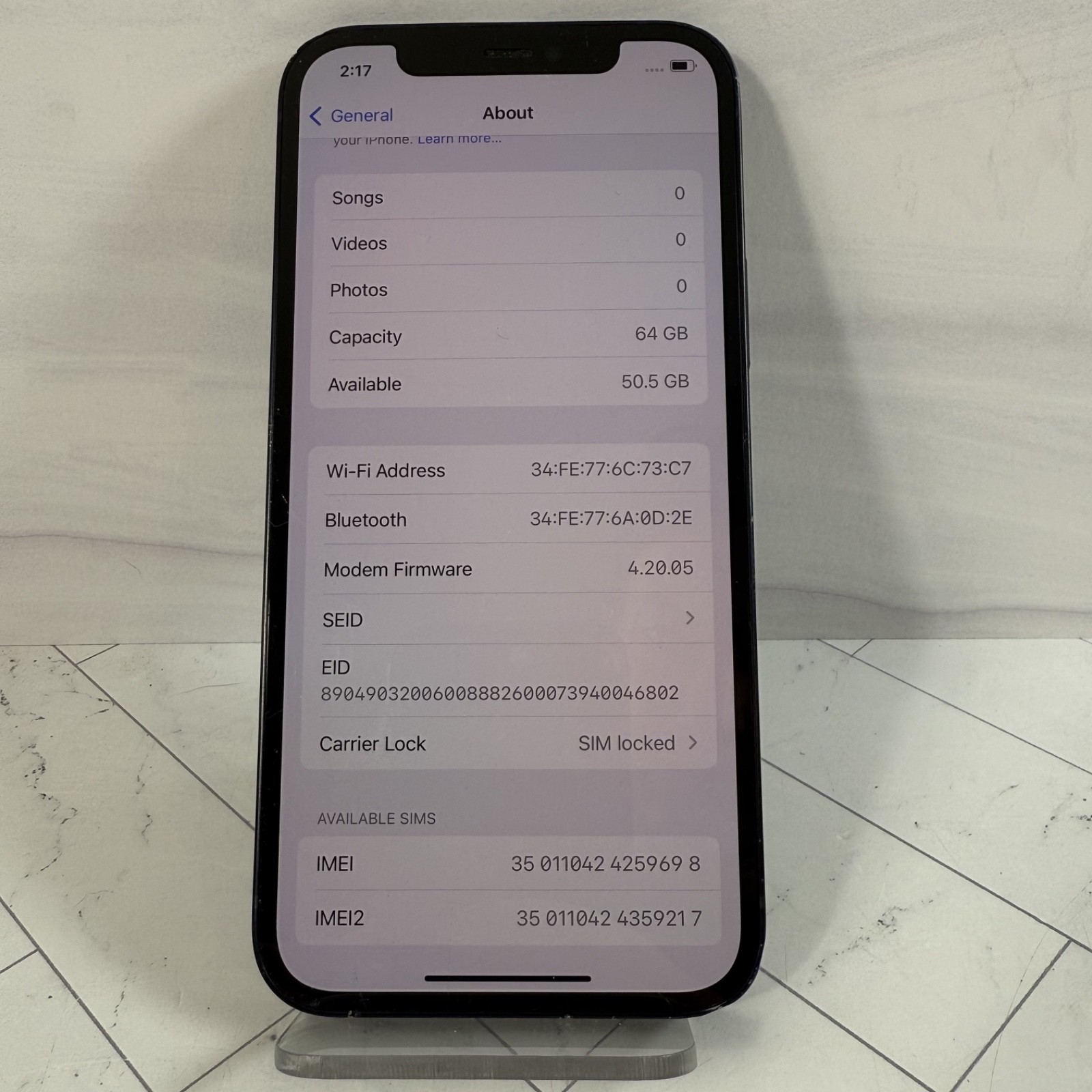 Apple iPhone 12 64GB Black A2172 Xfinity Bad Face ID #A91