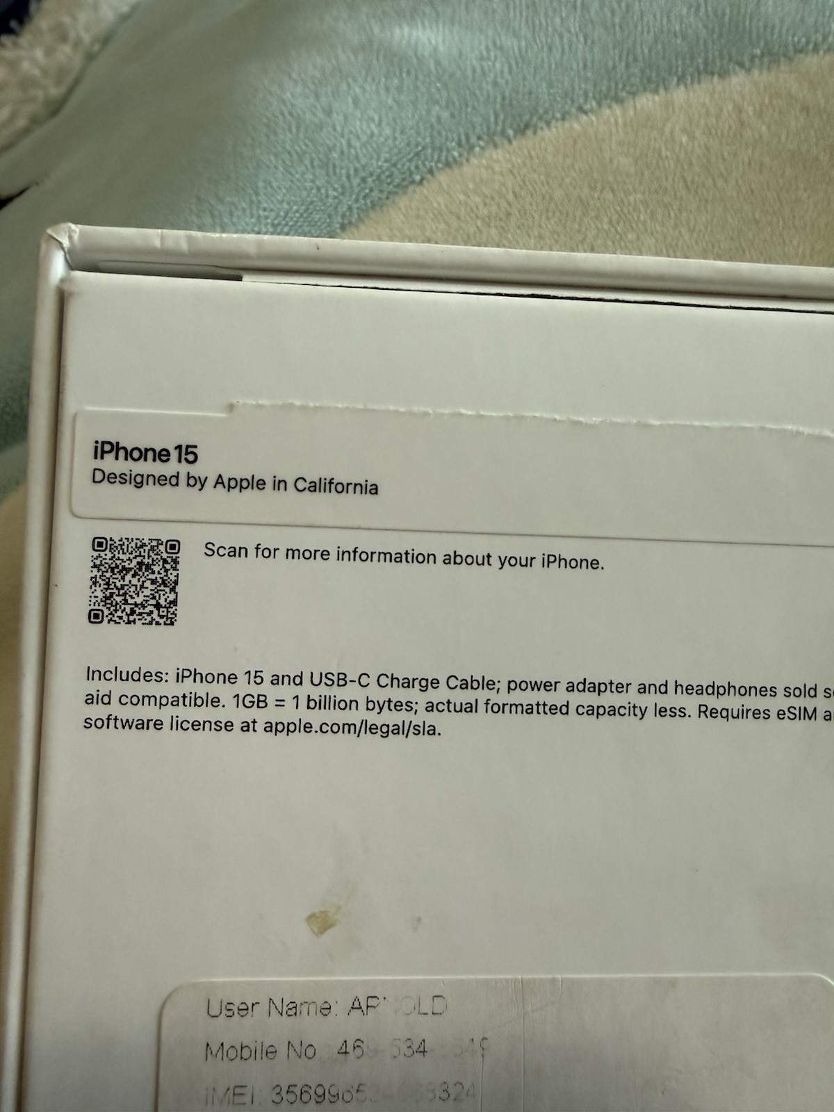 Apple iPhone 15 Black 48MP Camera Bar Style Smartphone w/ Box
