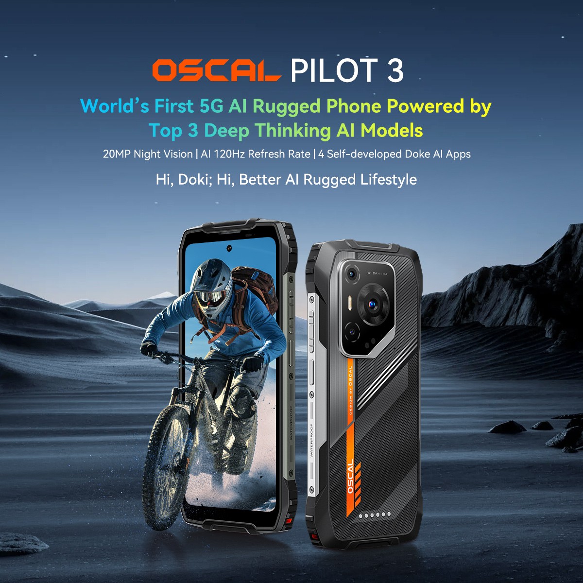 Blackview OSCAL PILOT 3 5G Rugged Smartphone 36GB+256GB Android 15 Night Vision