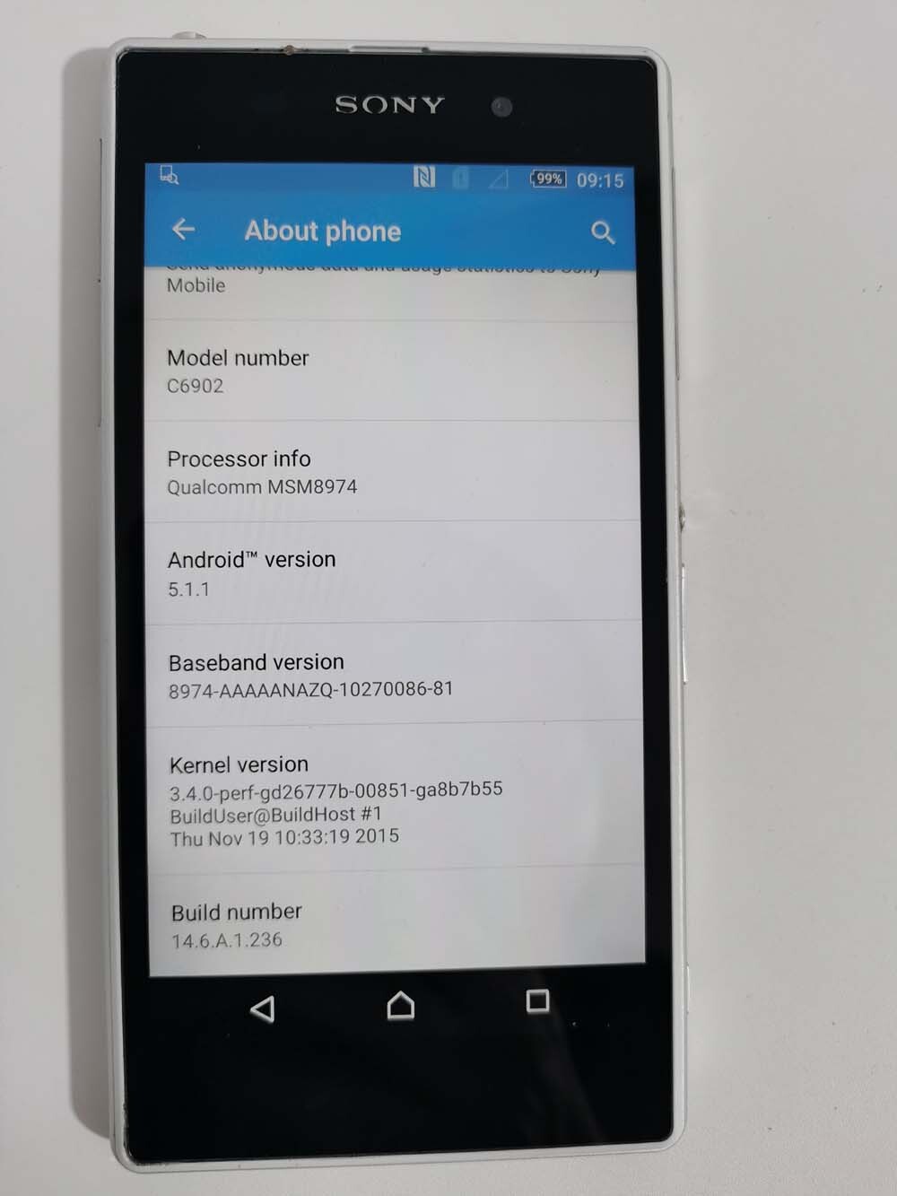 Sony Xperia Z1 C6902 Android 16GB microSDXC Unlocked Smartphone fully working