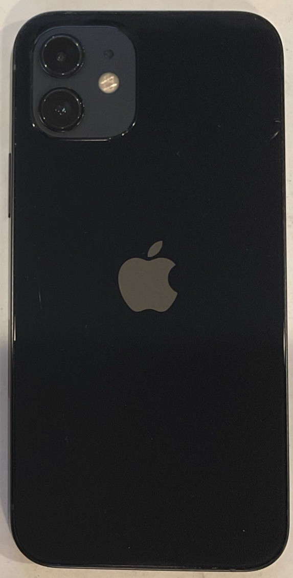 USED BLACK GSM UNLOCKED iPhone 12, 64GB A2172 MGF43LL/A WITH 79% BATTERY HEALTH