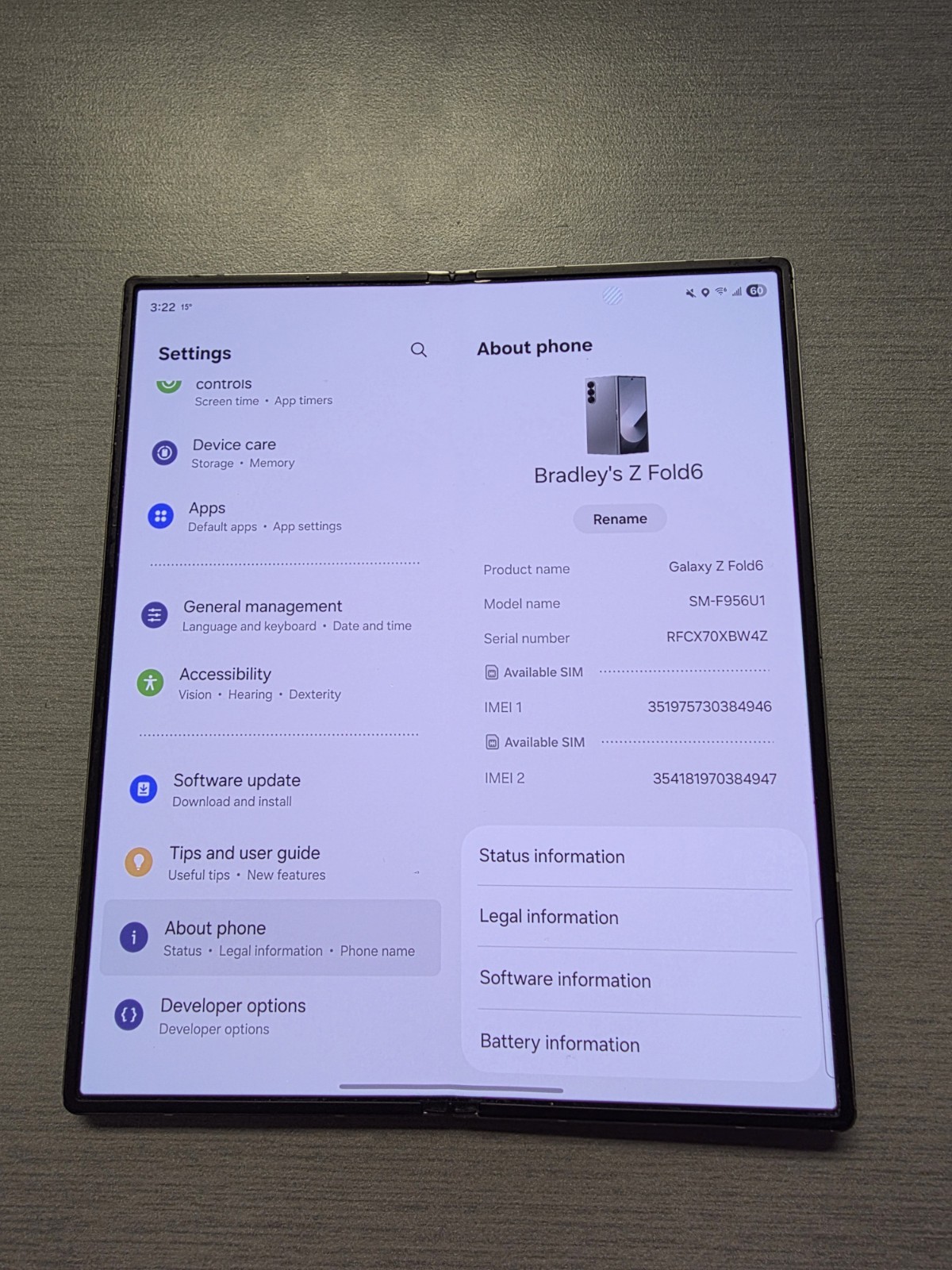 Samsung Galaxy Z Fold 6 256GB 7.6-inch Unlocked Silver