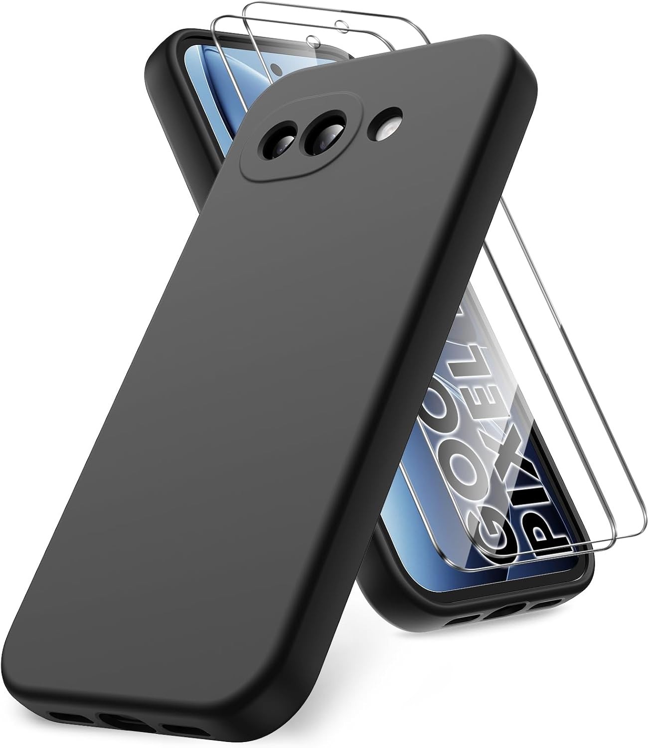 Google Pixel 10a Case, Soft TPU Liquid Silicone Shockproof Gel Case, 2 Pack Prot