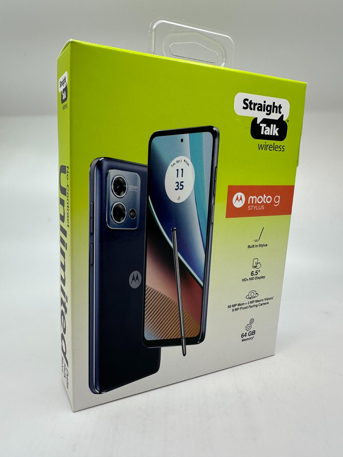 New/Sealed Straight Talk Motorola Moto G Stylus 4G (2023), 64GB, Blue- Prepaid
