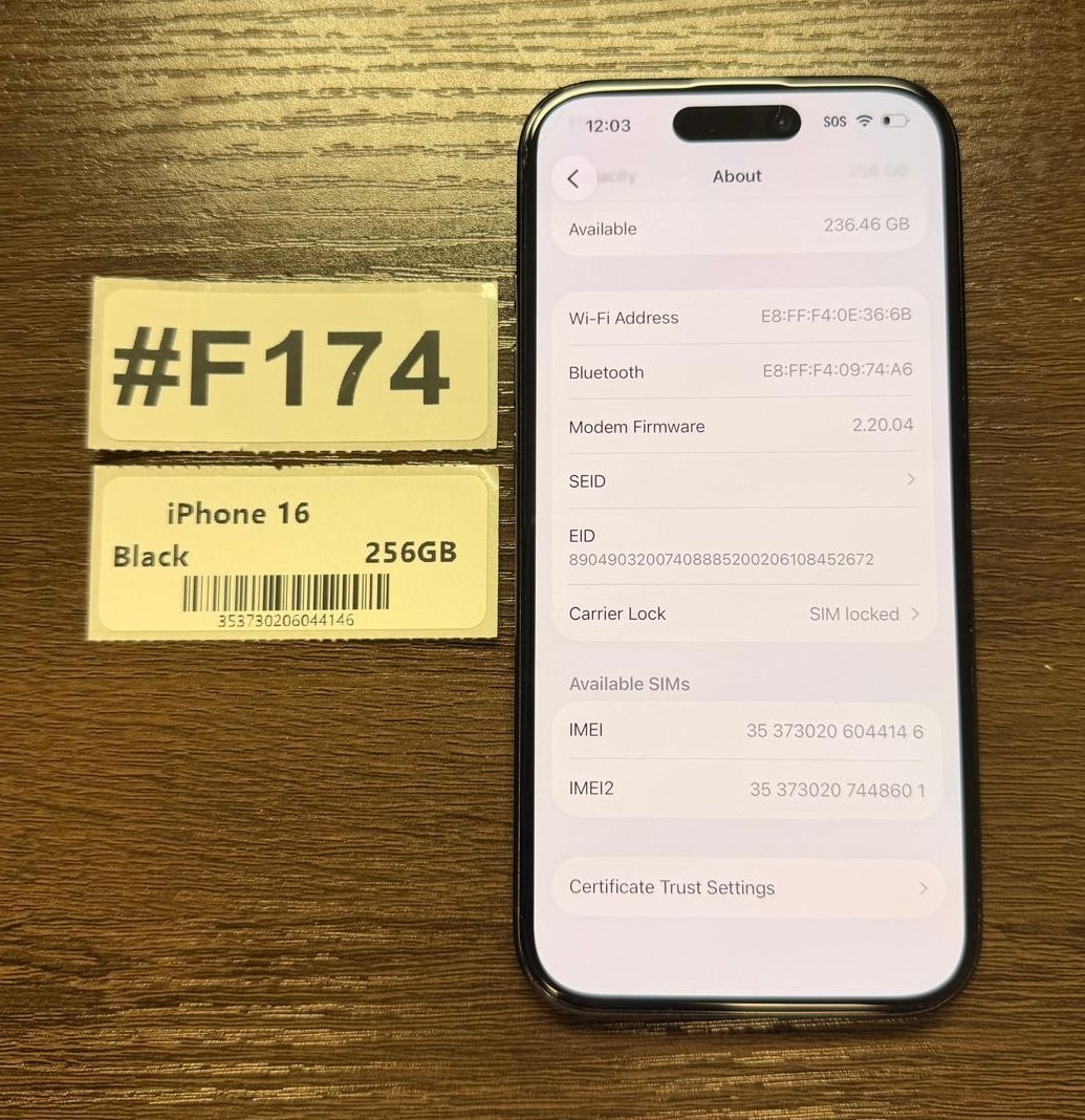 Apple iPhone 16 256GB Black – For AT&T