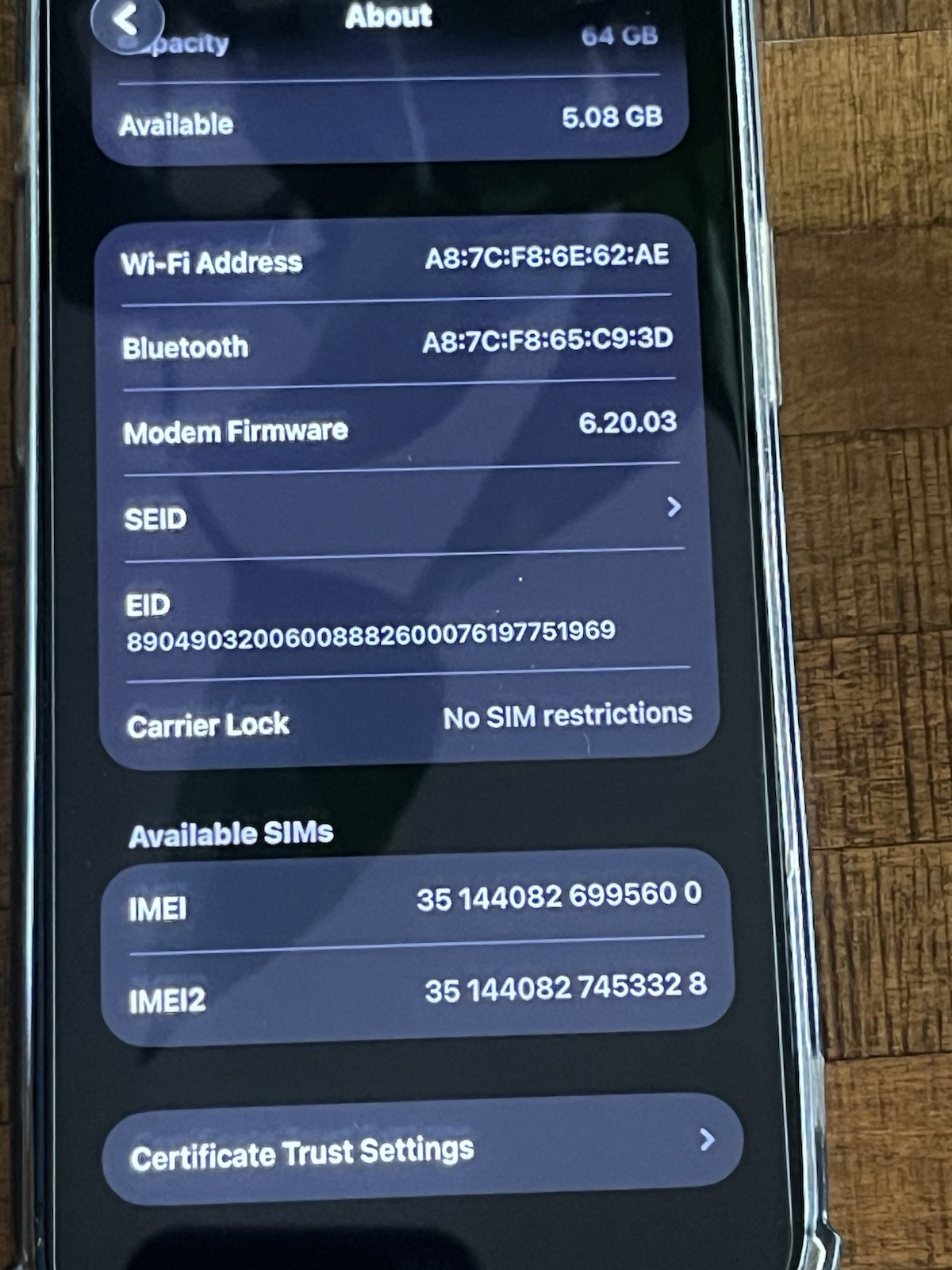 Apple iPhone 12 64GB Blue Factory Unlocked (NGF73LL/A) 12MP Wi-Fi BT