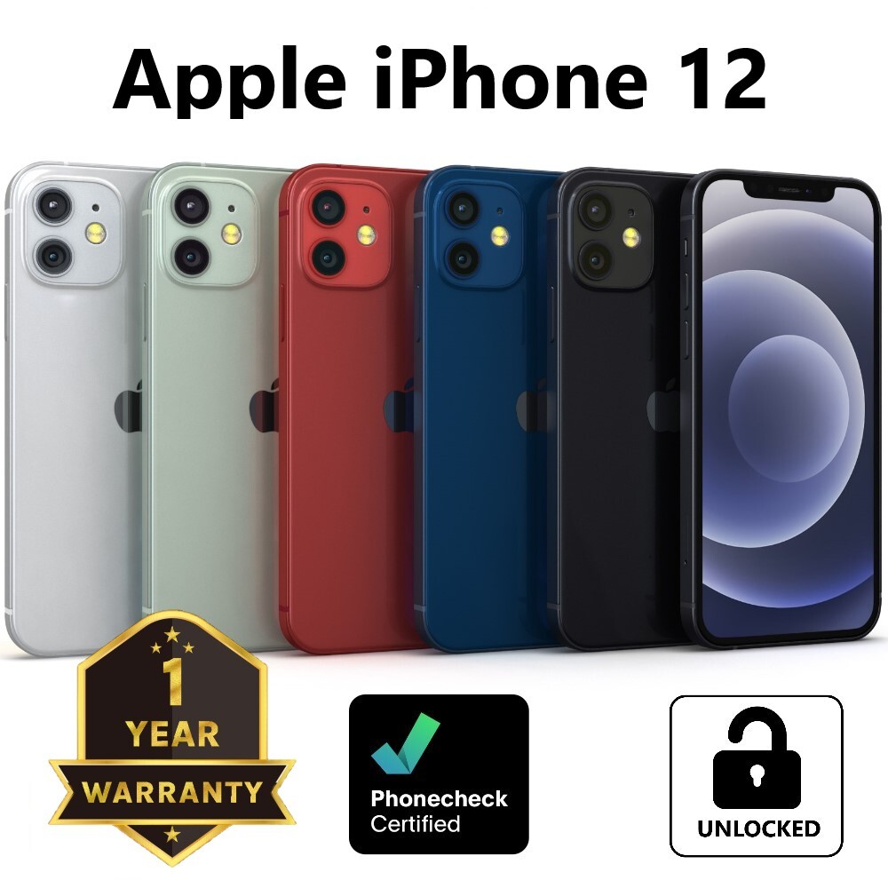 Apple iPhone 12 – 64GB | 128GB – A2172 (Unlocked) Smartphone – Good