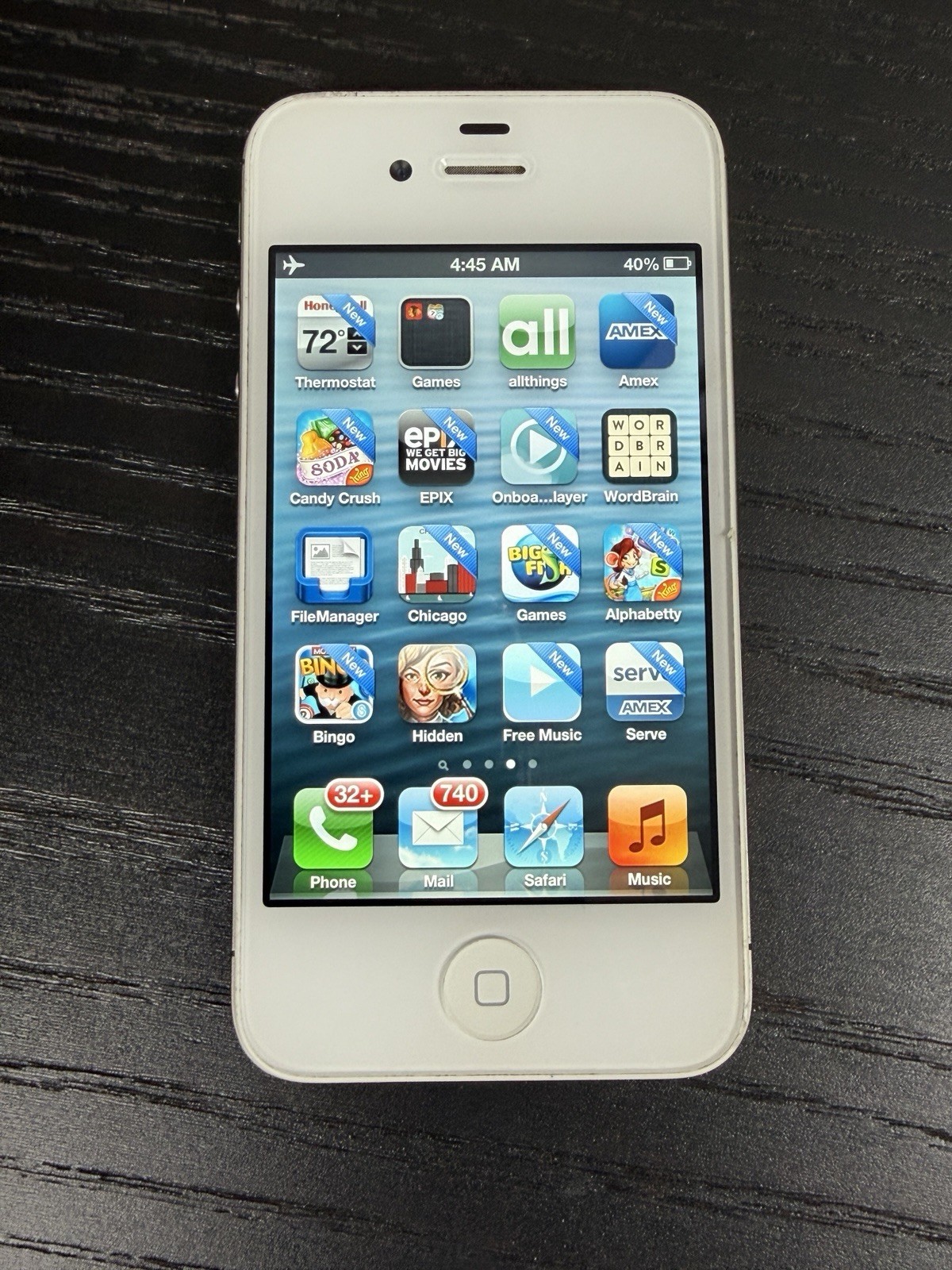 RARE Apple iPhone 4s 16GB White A1387 IOS 6.1.3 Verizon Grade B