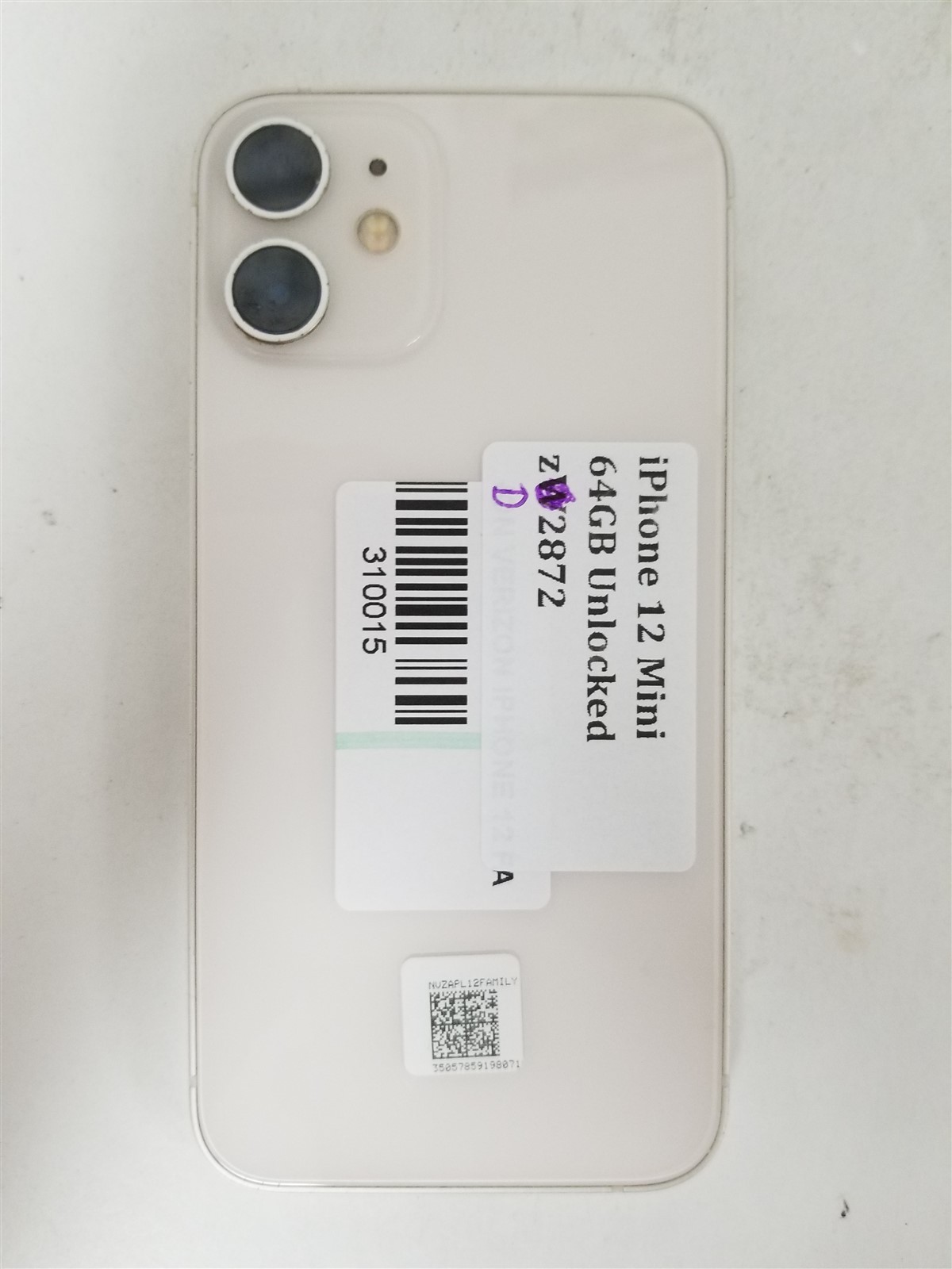 Google iPhone 12 Mini 64GB White A2176 (Unlocked) Damaged zD2872