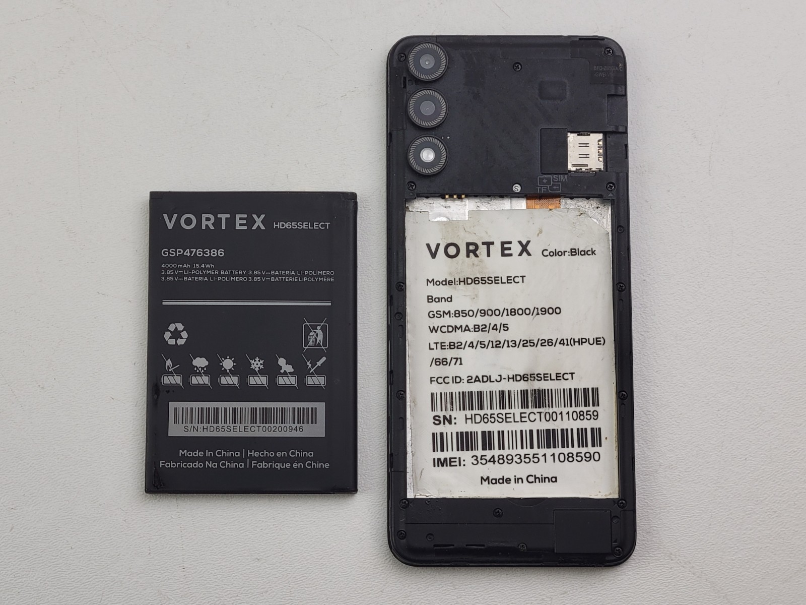 (B-STOCK) Vortex HD65 Select – 32GB – Black (CARRIER UNKNOWN) Android Smartphone