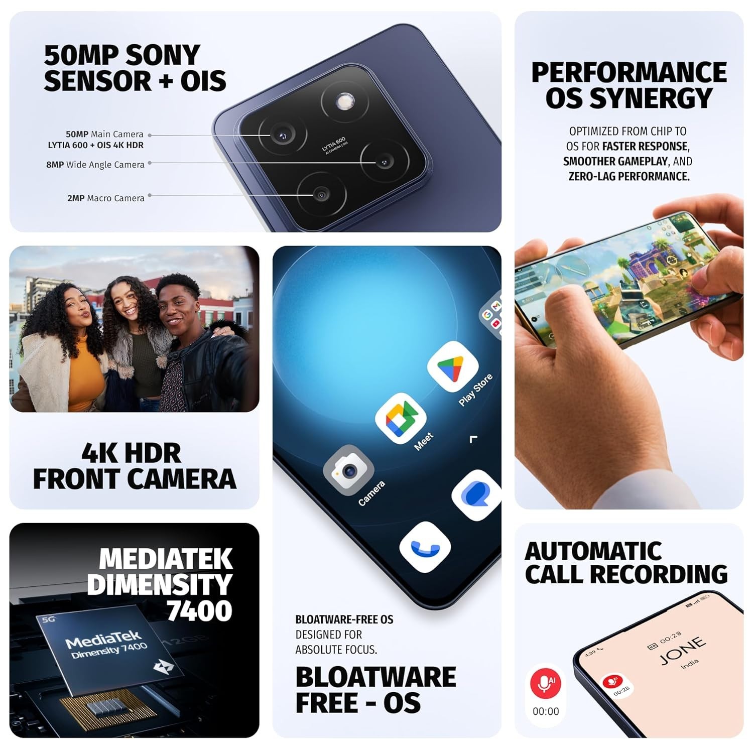 Wobble One 5G 8GB 256GB 50MP Epic Front Camera Dual 4K HDR Unlocked Global White