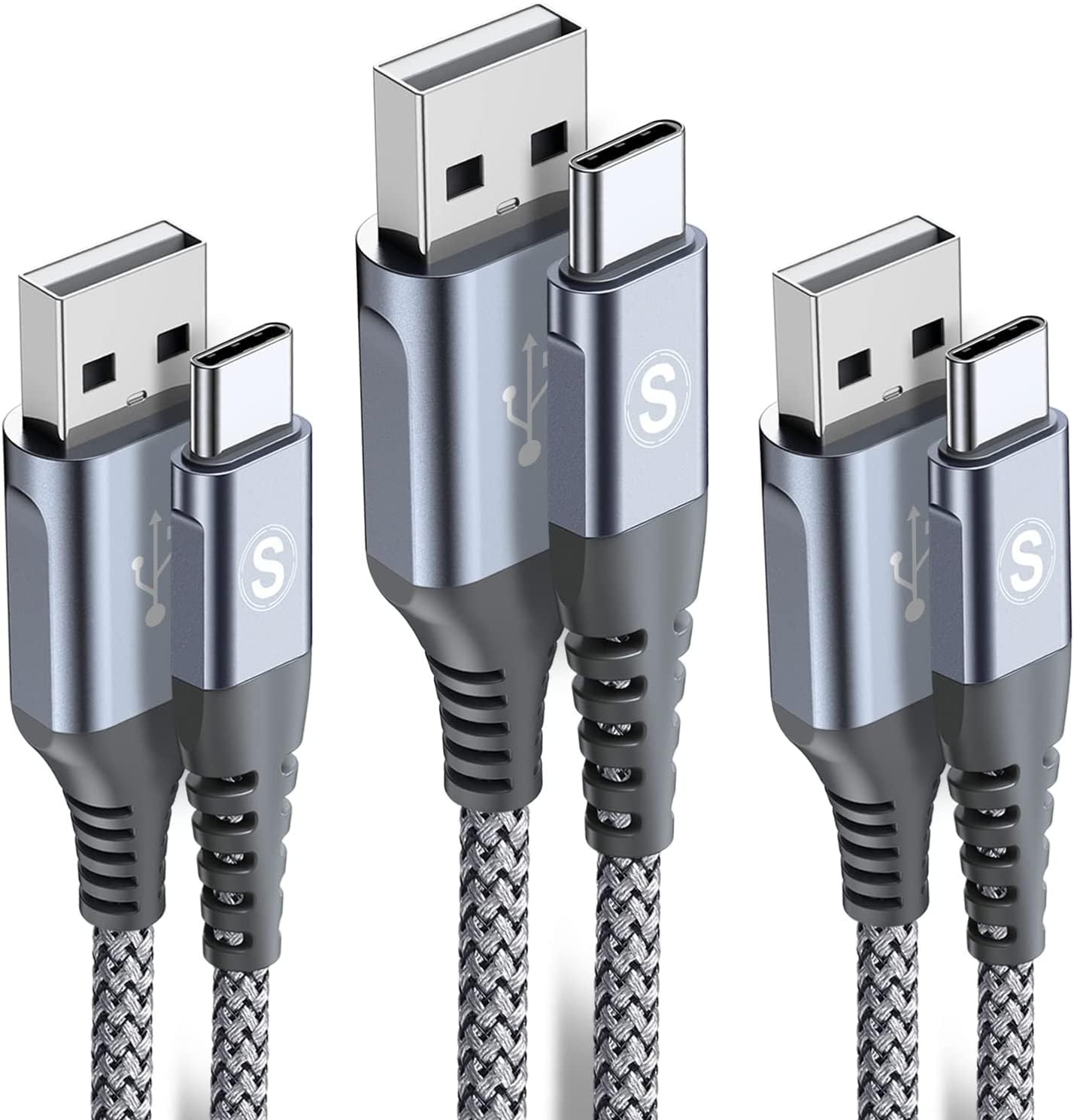 USB Type C Charger Cable [3-Pack, 10ft+6.6ft+3.3ft] for iPhone 15 Pro Max Galaxy