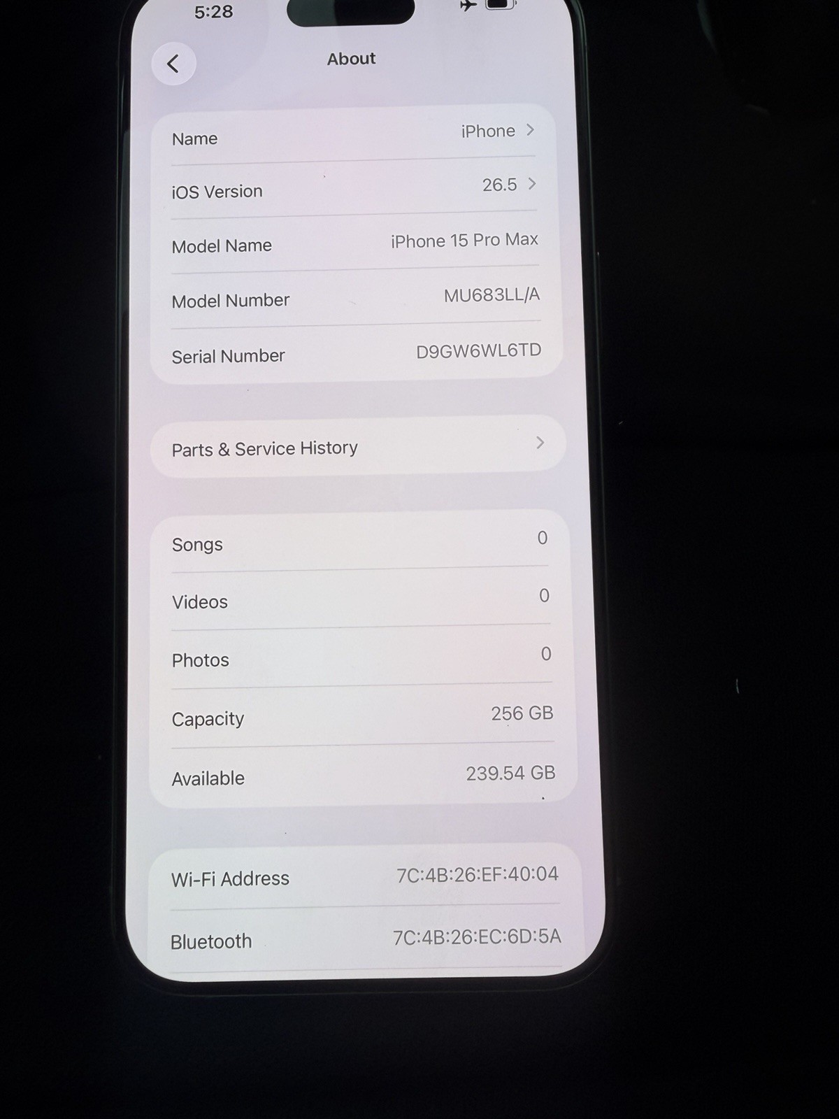 Apple iPhone 15 Pro Max Unlocked 256GB Black Titanium