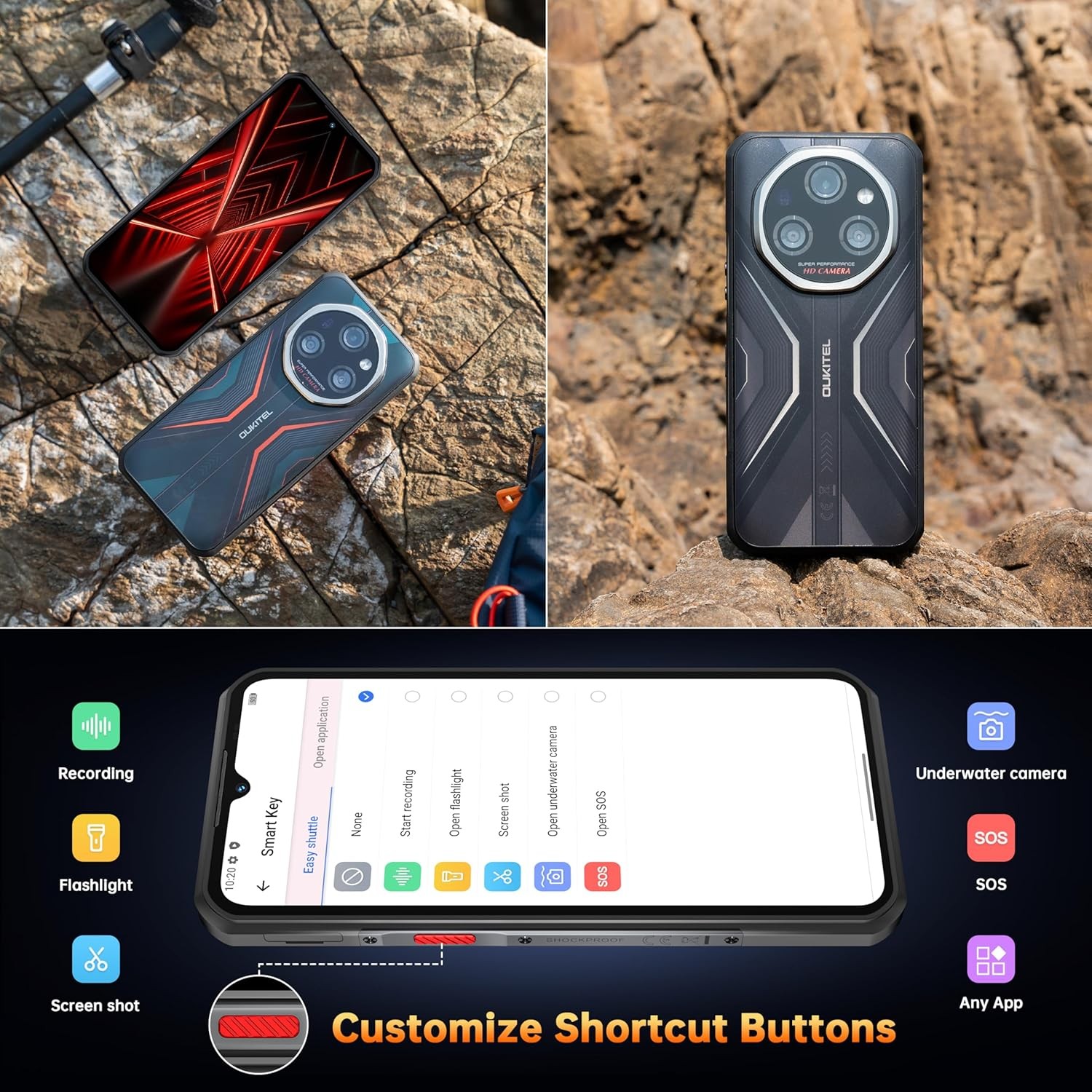 OUKITEL WP55 Pro 5G Rugged Phone Android 15 48GB+512GB 11000mAh 108MP 6.6” NFC