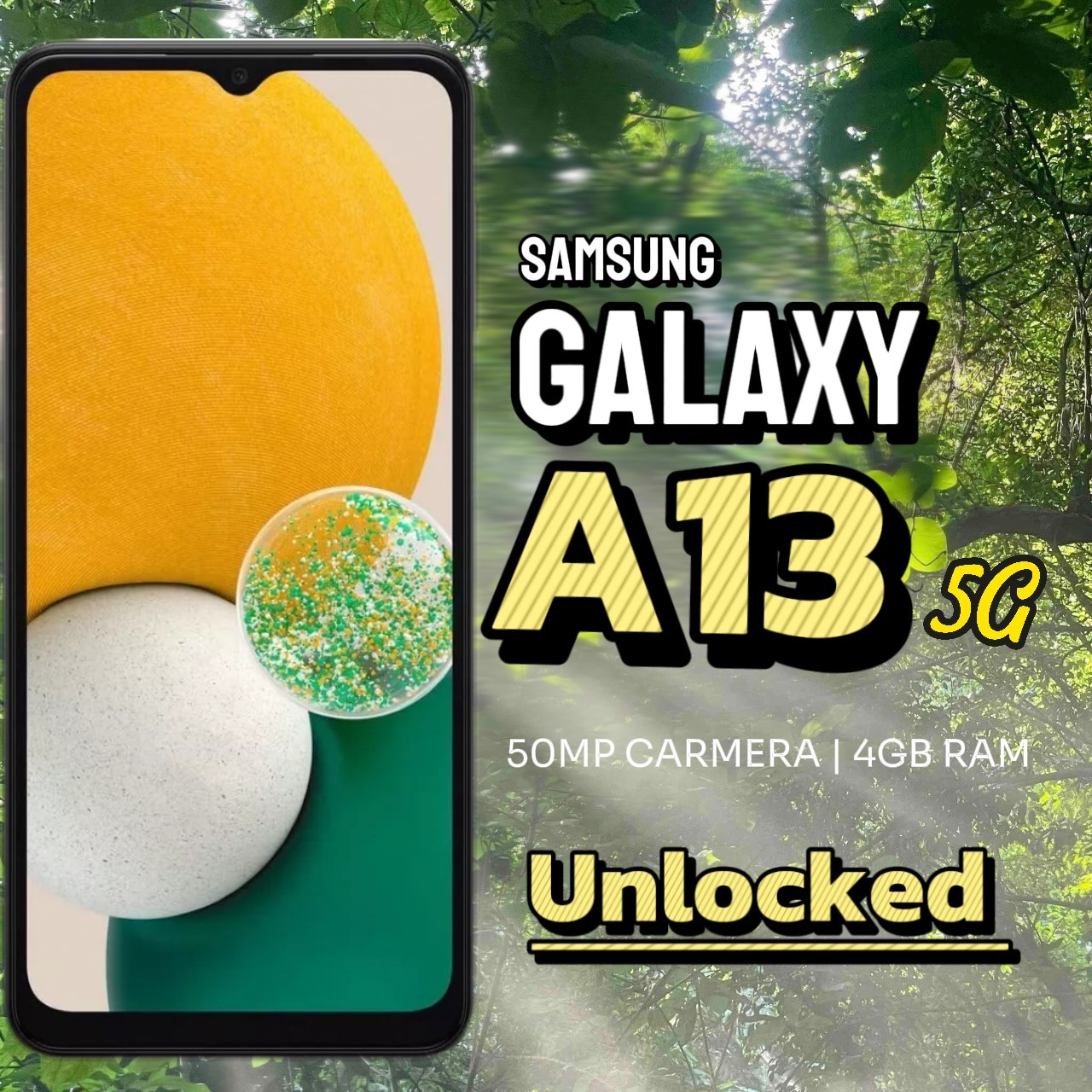 Samsung Galaxy A13 5G (A136U) – 64GB GSM Unlocked Smartphone – Black (New)