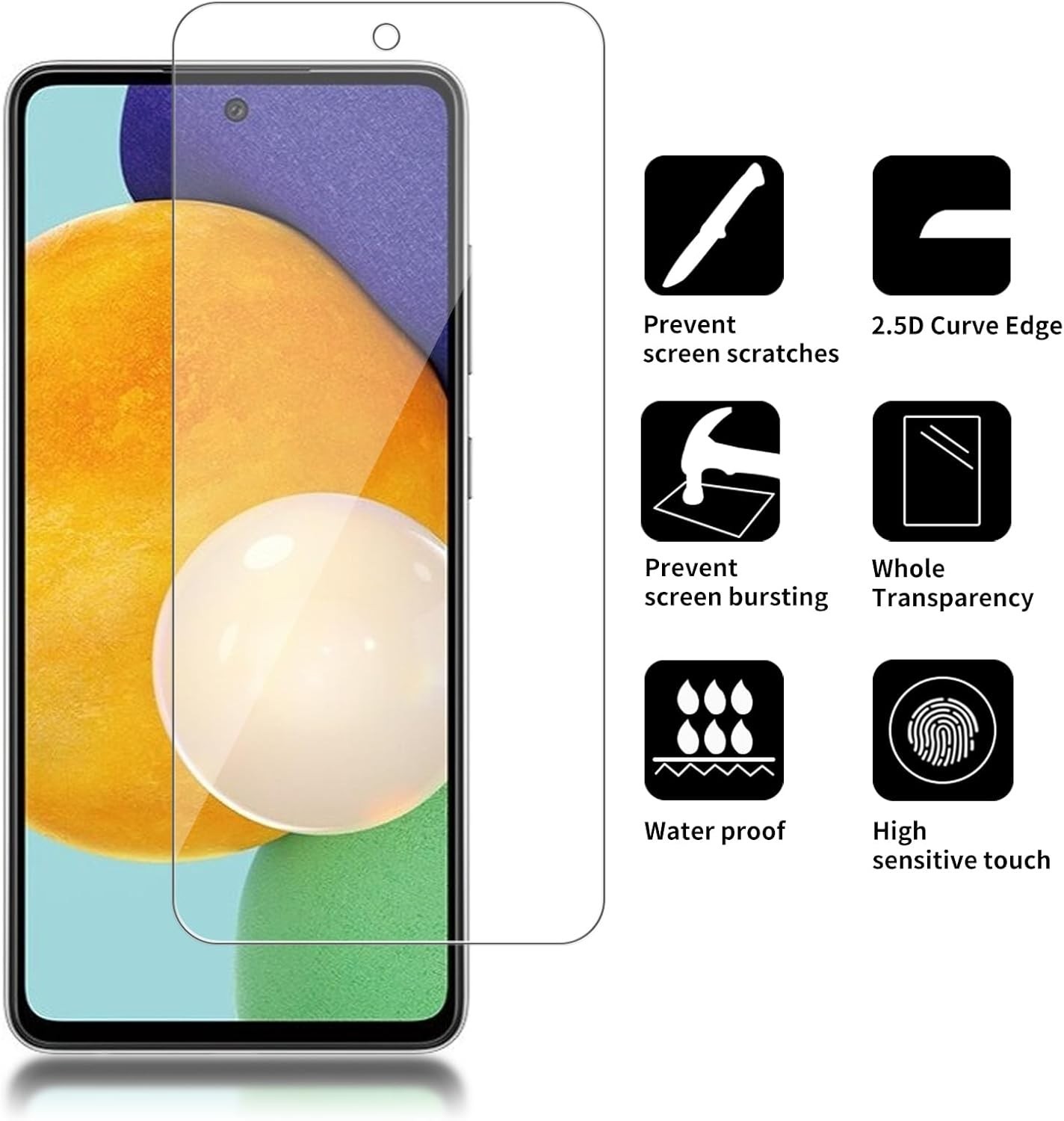 Samsung Galaxy A51 5G Screen Protector Tempered Glass Bubble Free 4Pack Saver